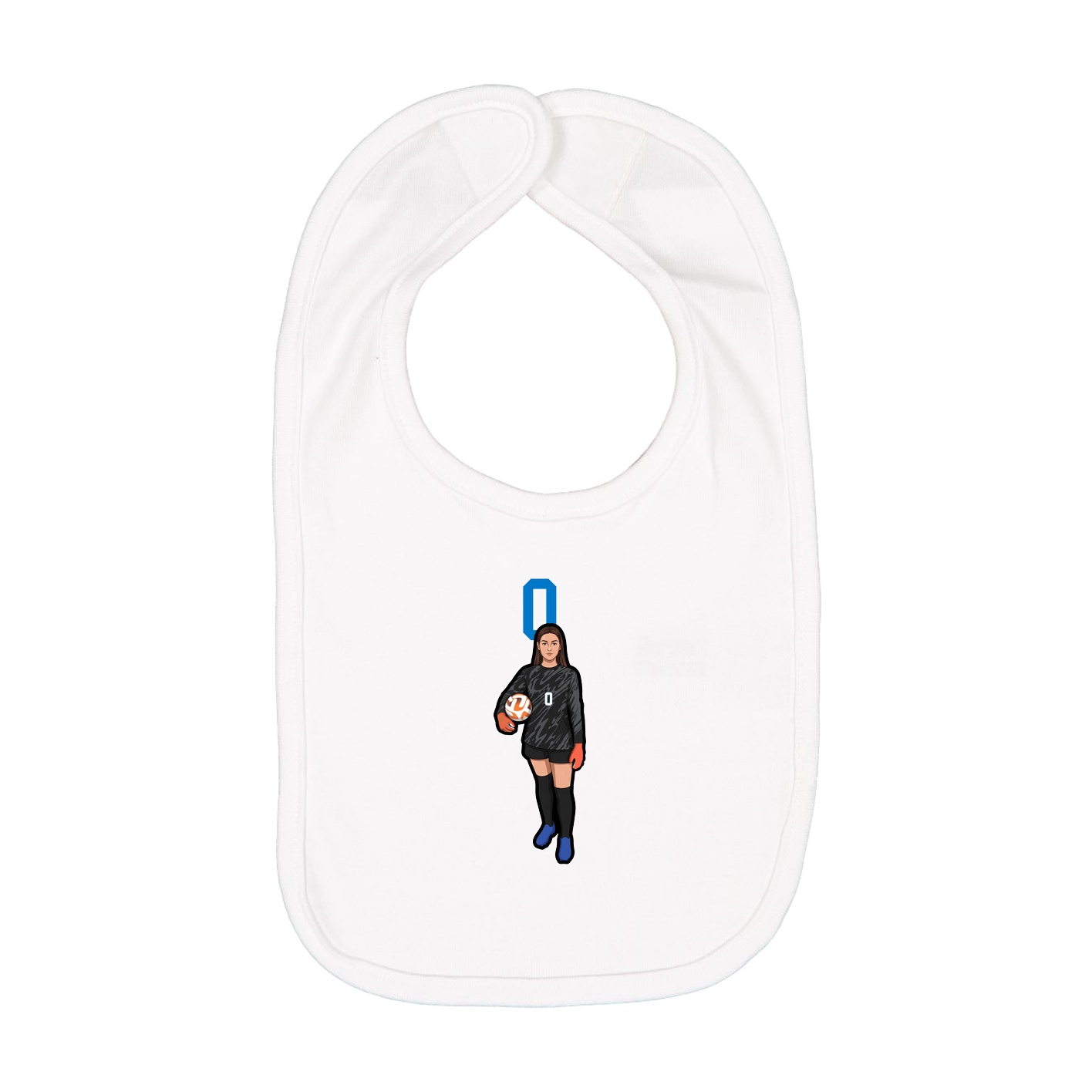 Infant Bib — Number Top in White