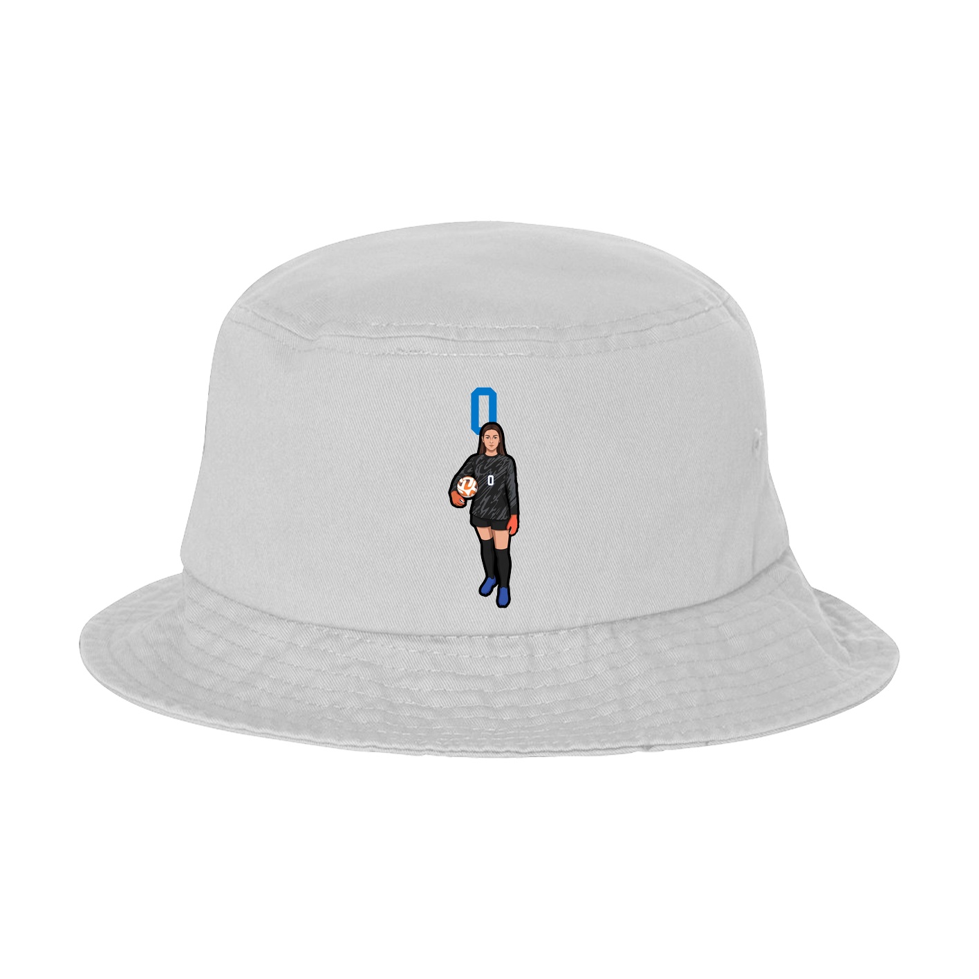 Bucket Cap — Number Top in White