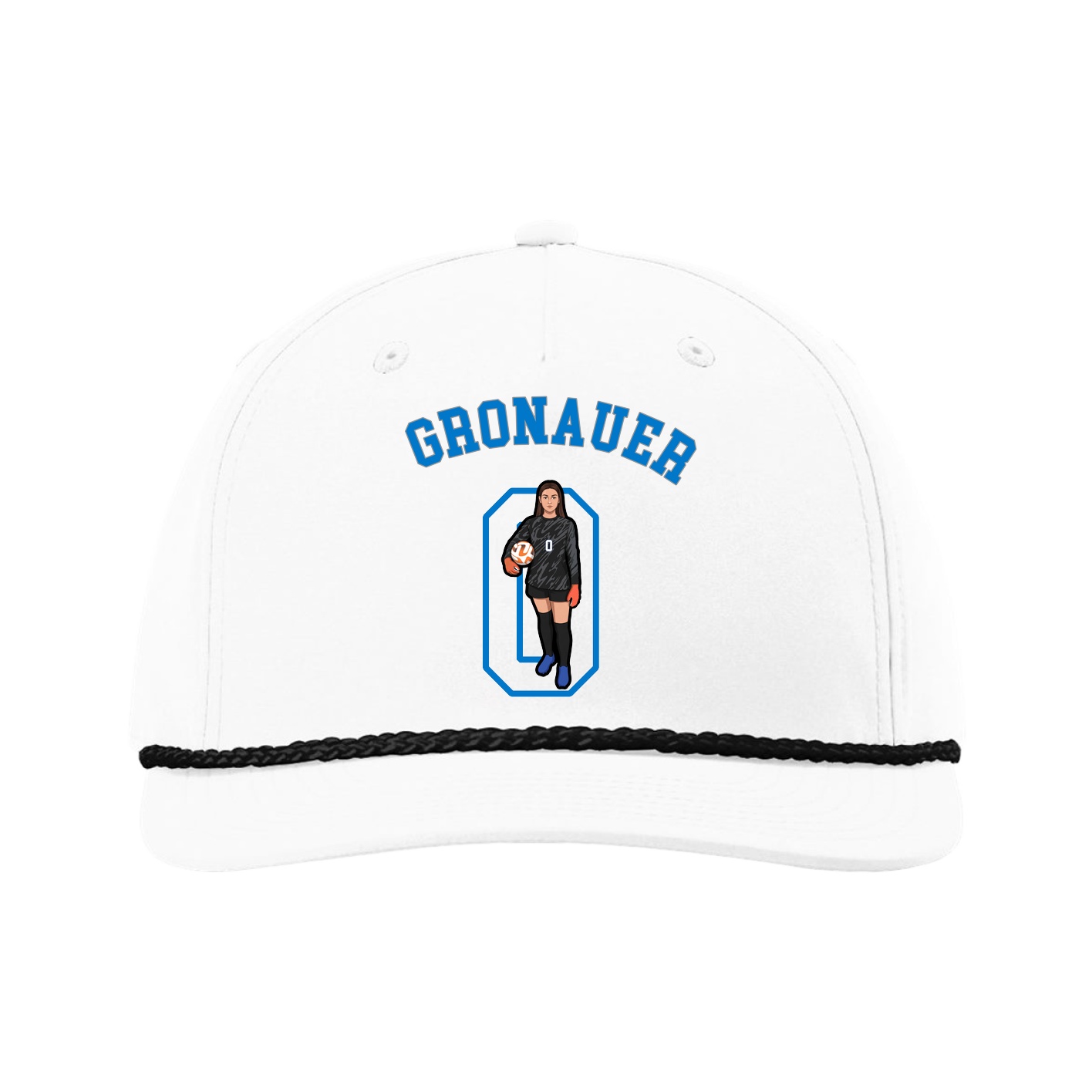 Five-Panel Classic Rope Cap — Shirsey Arch in White
