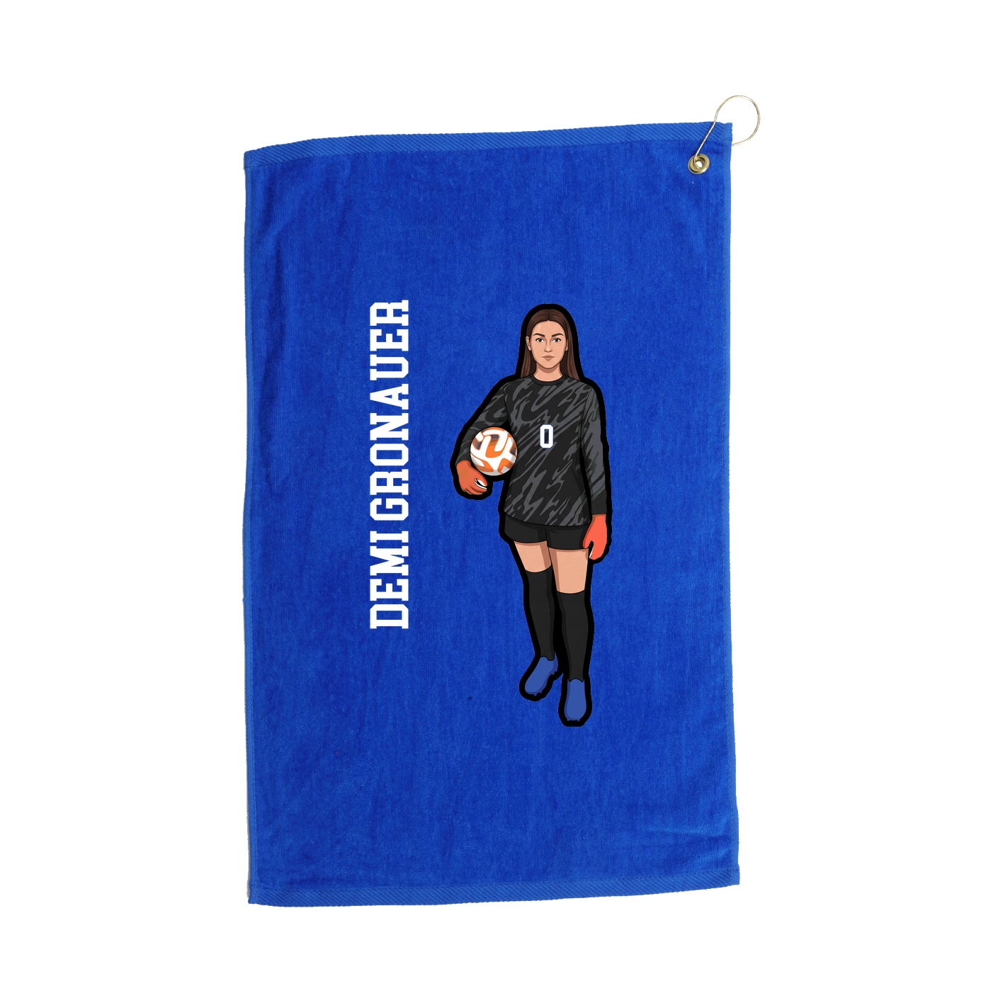 Golf Towel — Name Vertical in Royal
