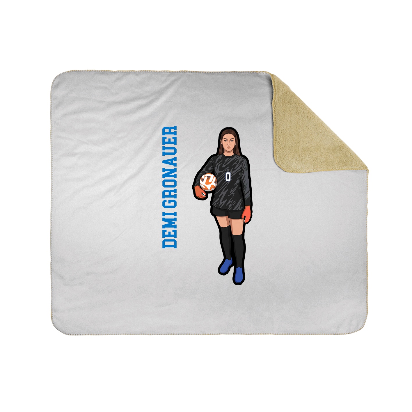 Throw Blanket — Name Vertical in White