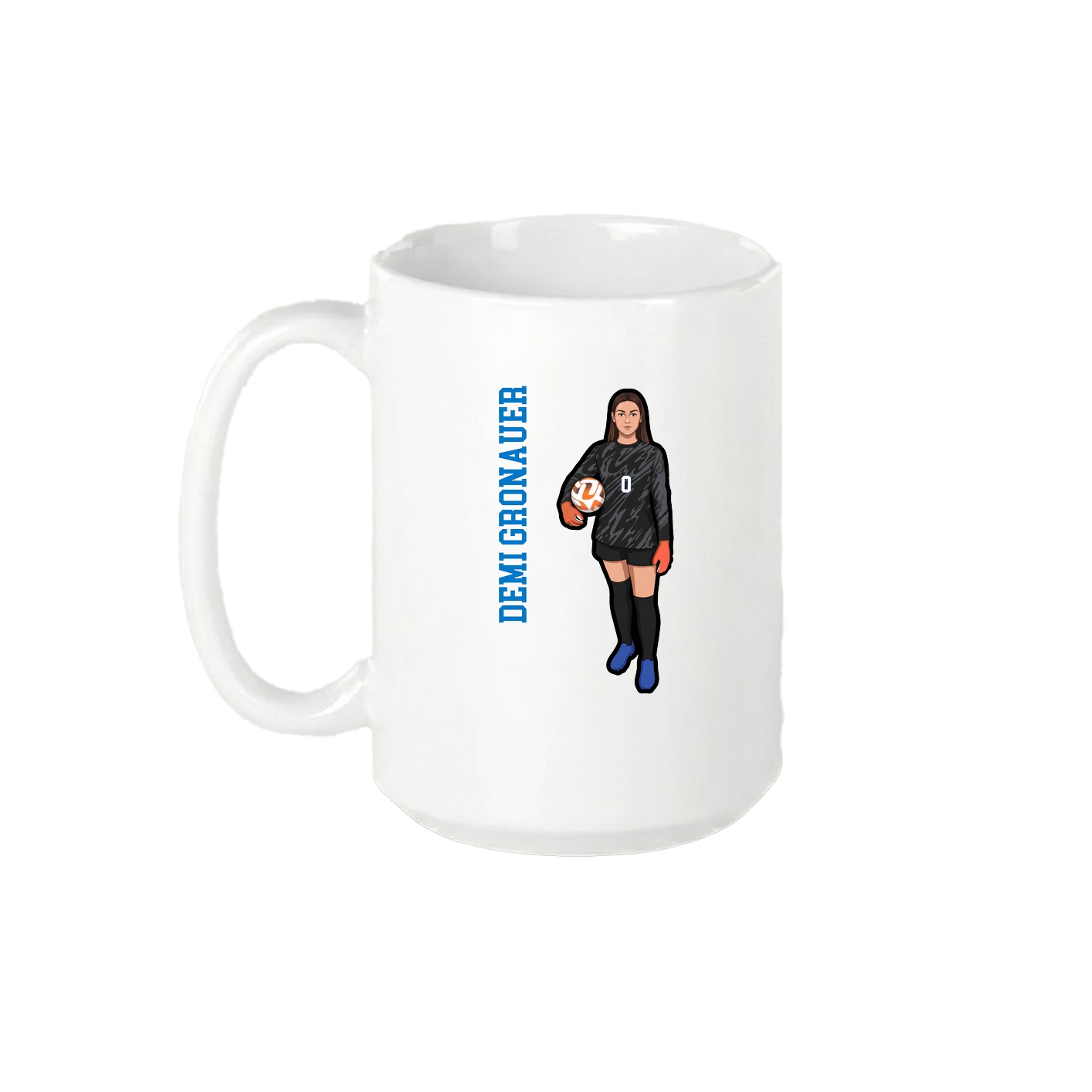 15oz Coffee Mug — Name Vertical in White