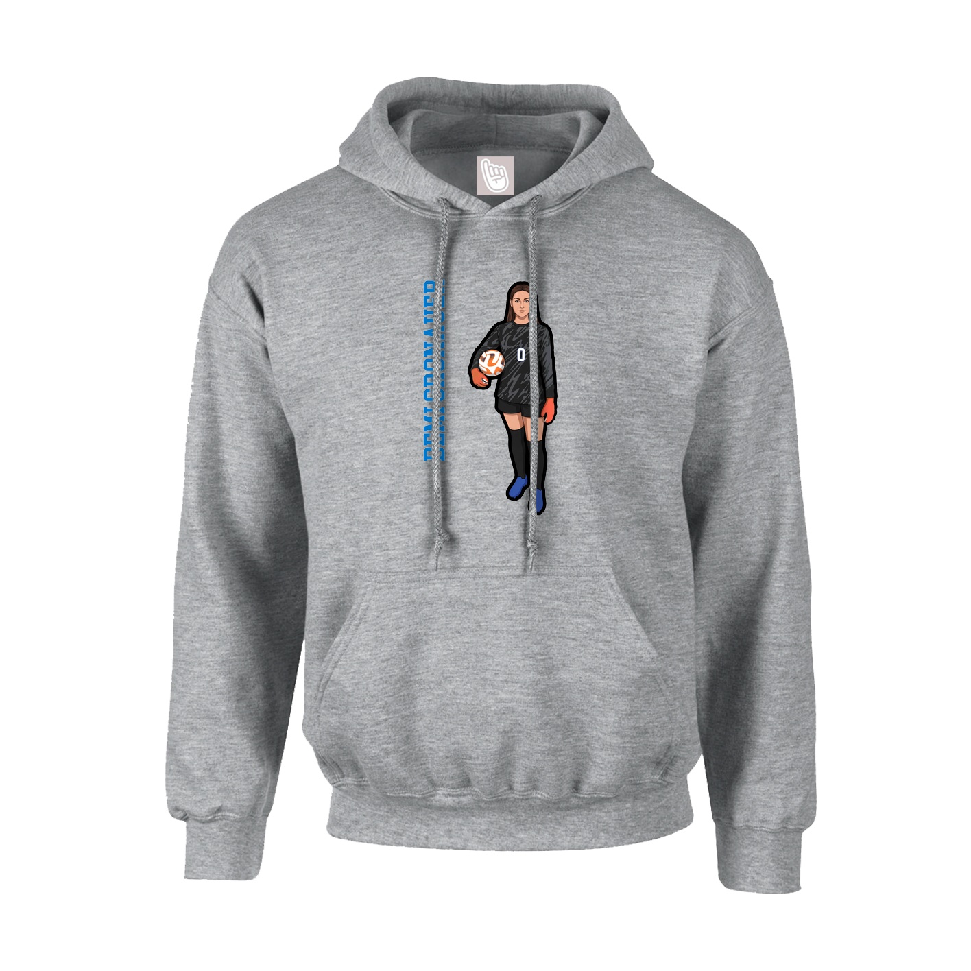 Youth Hoodie — Name Vertical in Grey