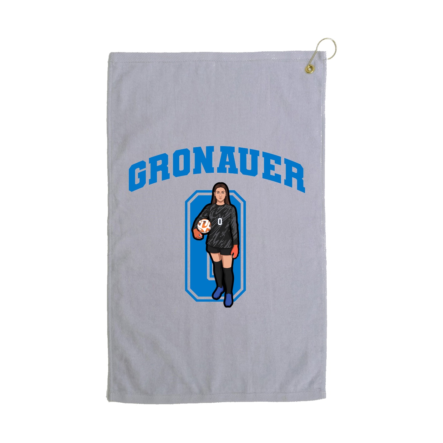 Golf Towel — Number in Grey