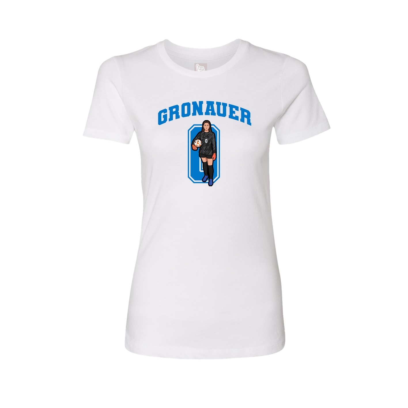 Fitted Women's Tee — Number in White