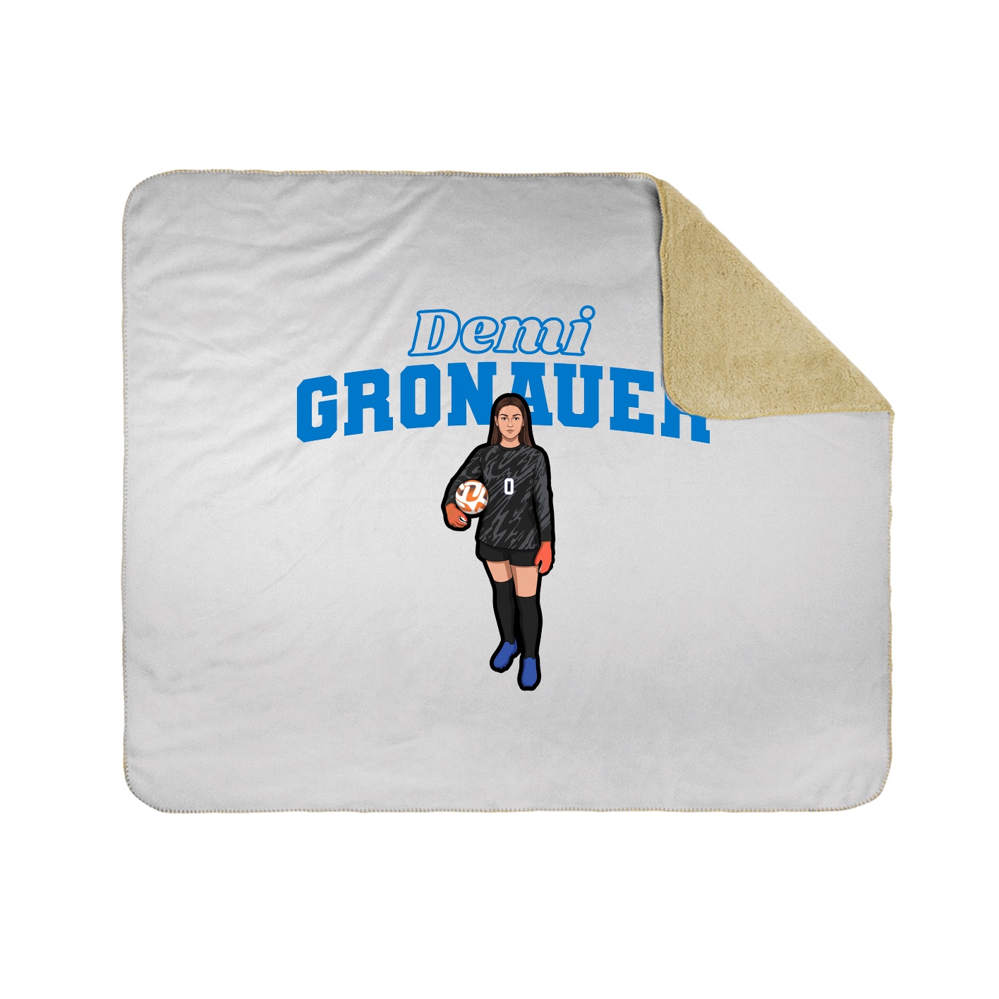 Throw Blanket — Name Arch in White