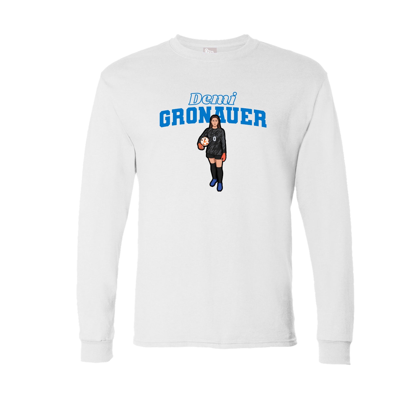 Long Sleeve Tee — Name Arch in White