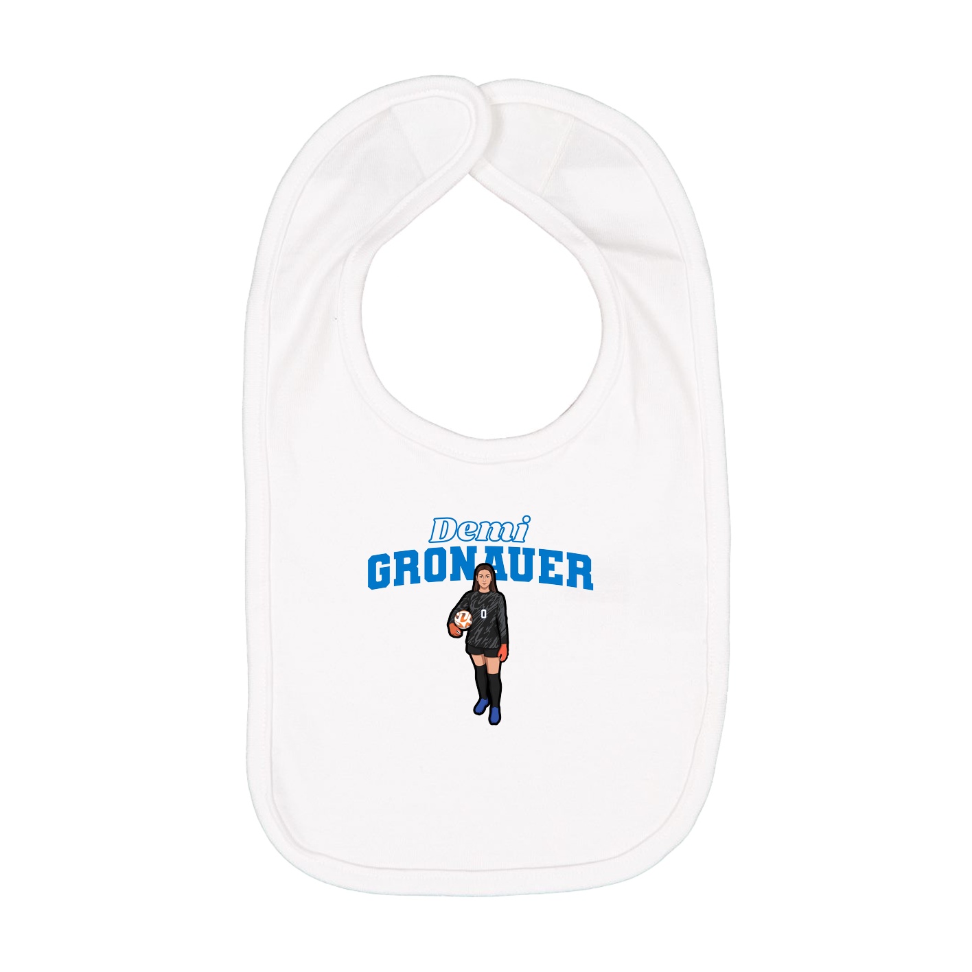 Infant Bib — Name Arch in White
