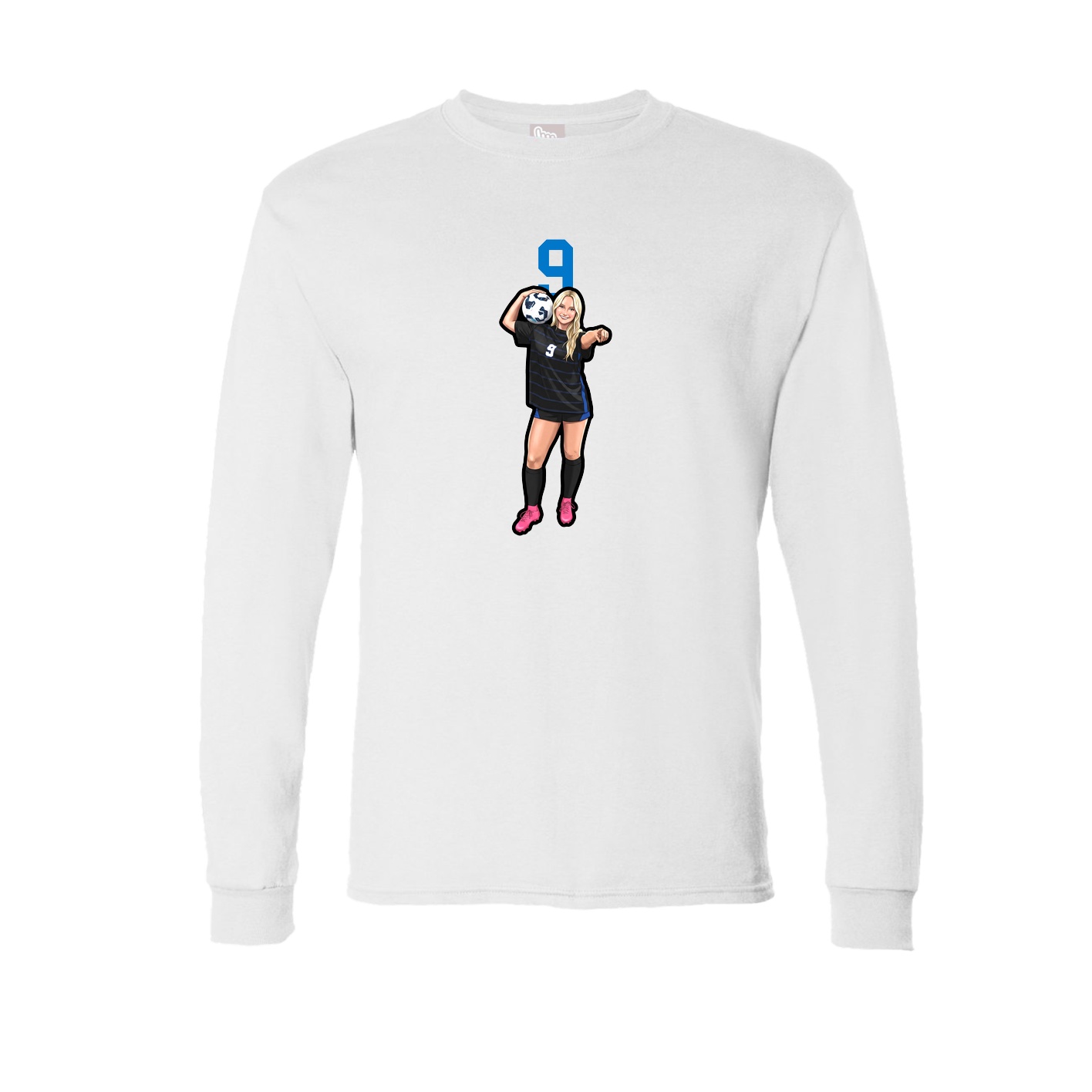 Long Sleeve Tee — Number Top in White