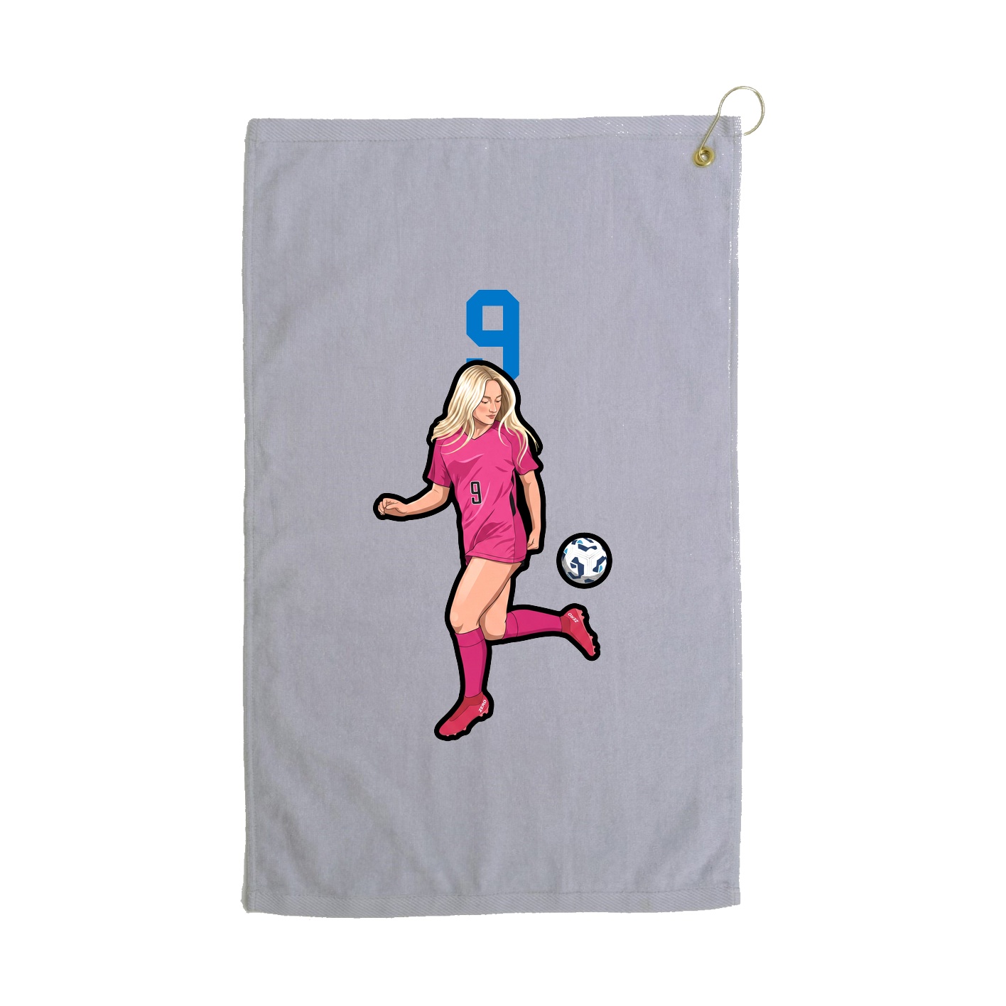 Golf Towel — Number Top in Grey
