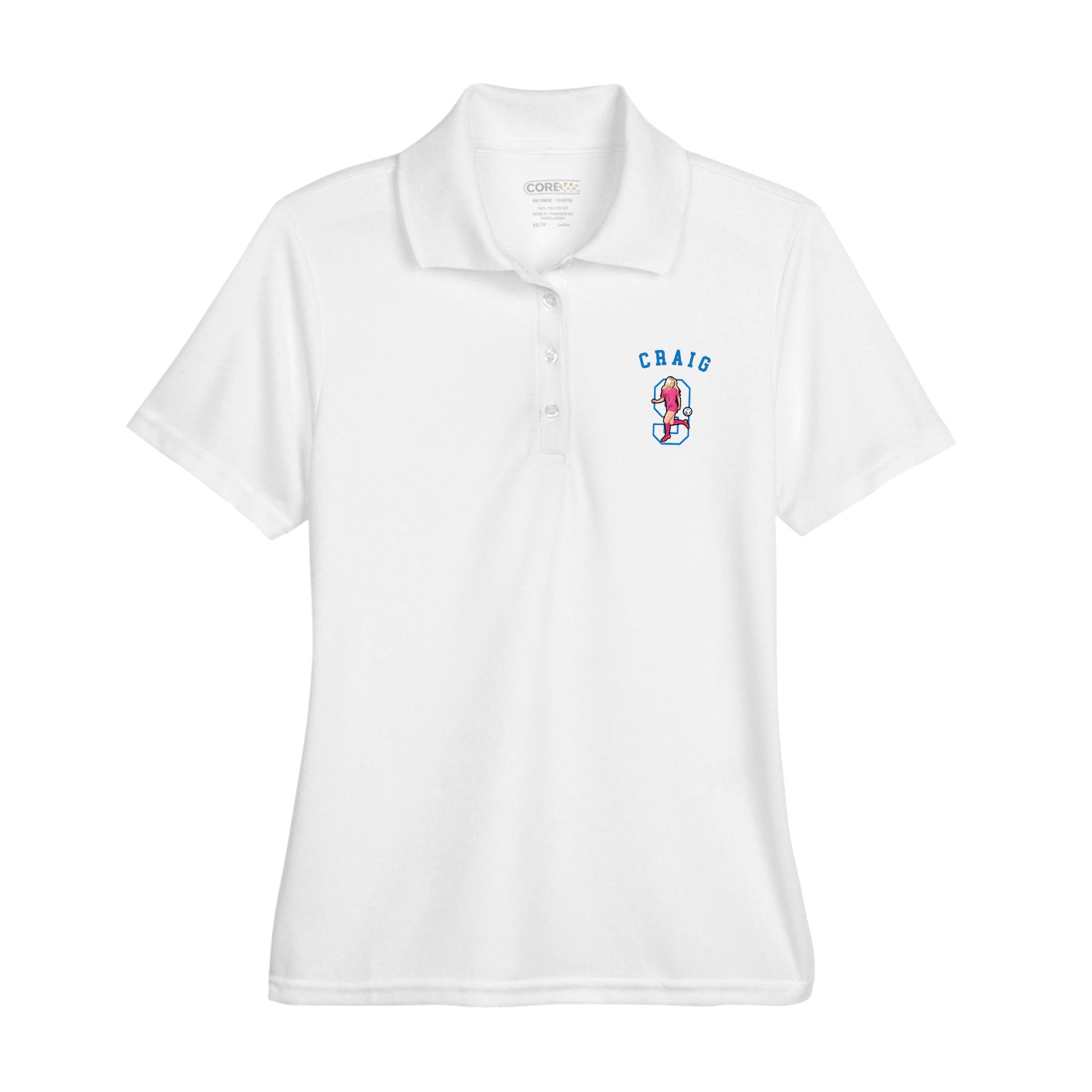 Womens Performance Polo — Shirsey Arch in White
