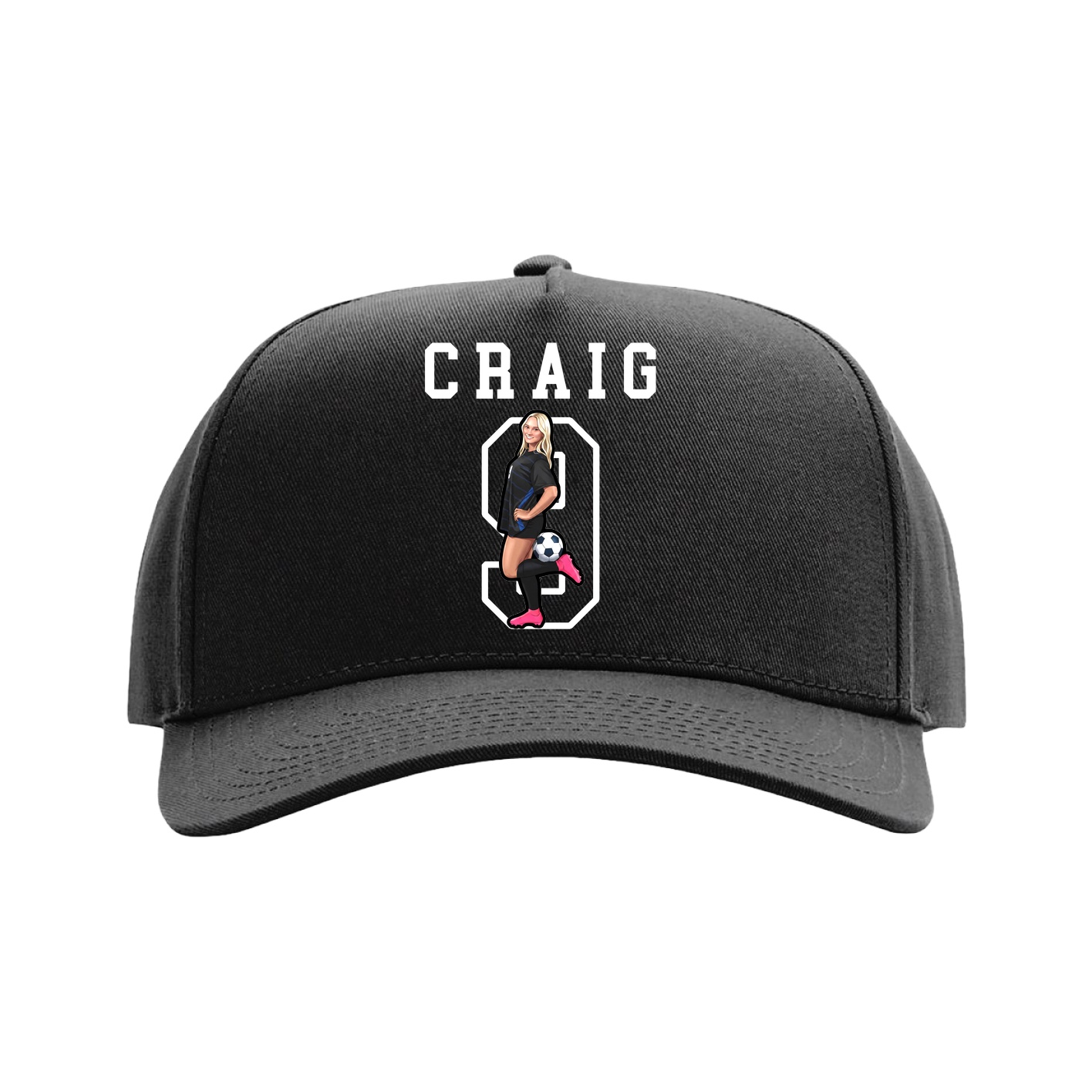 Full Fabric Five-Panel Champ Cap — Shirsey in Black