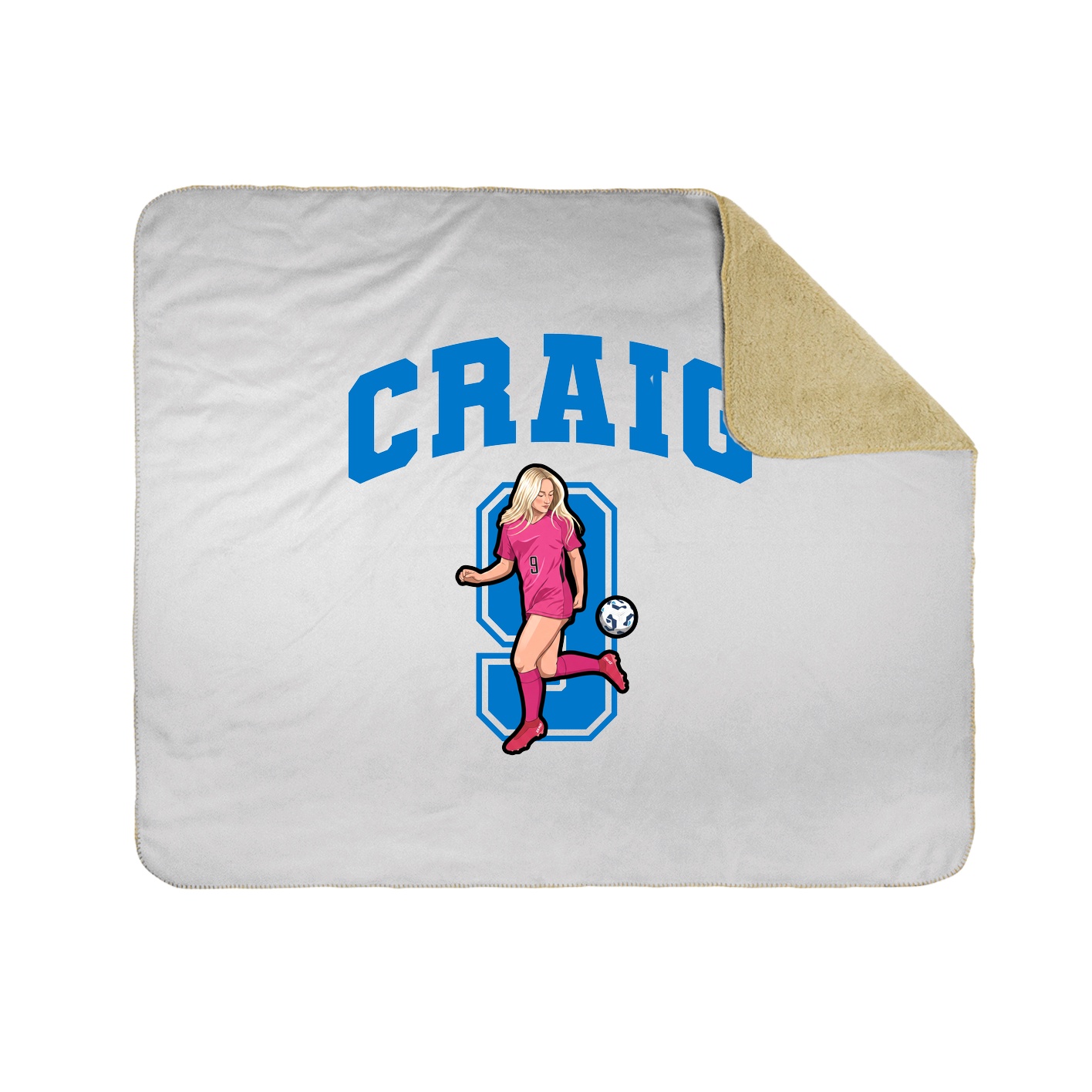 Throw Blanket — Number in White