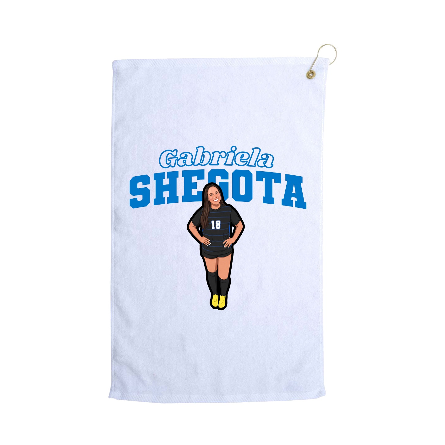 Golf Towel — Name Arch in White