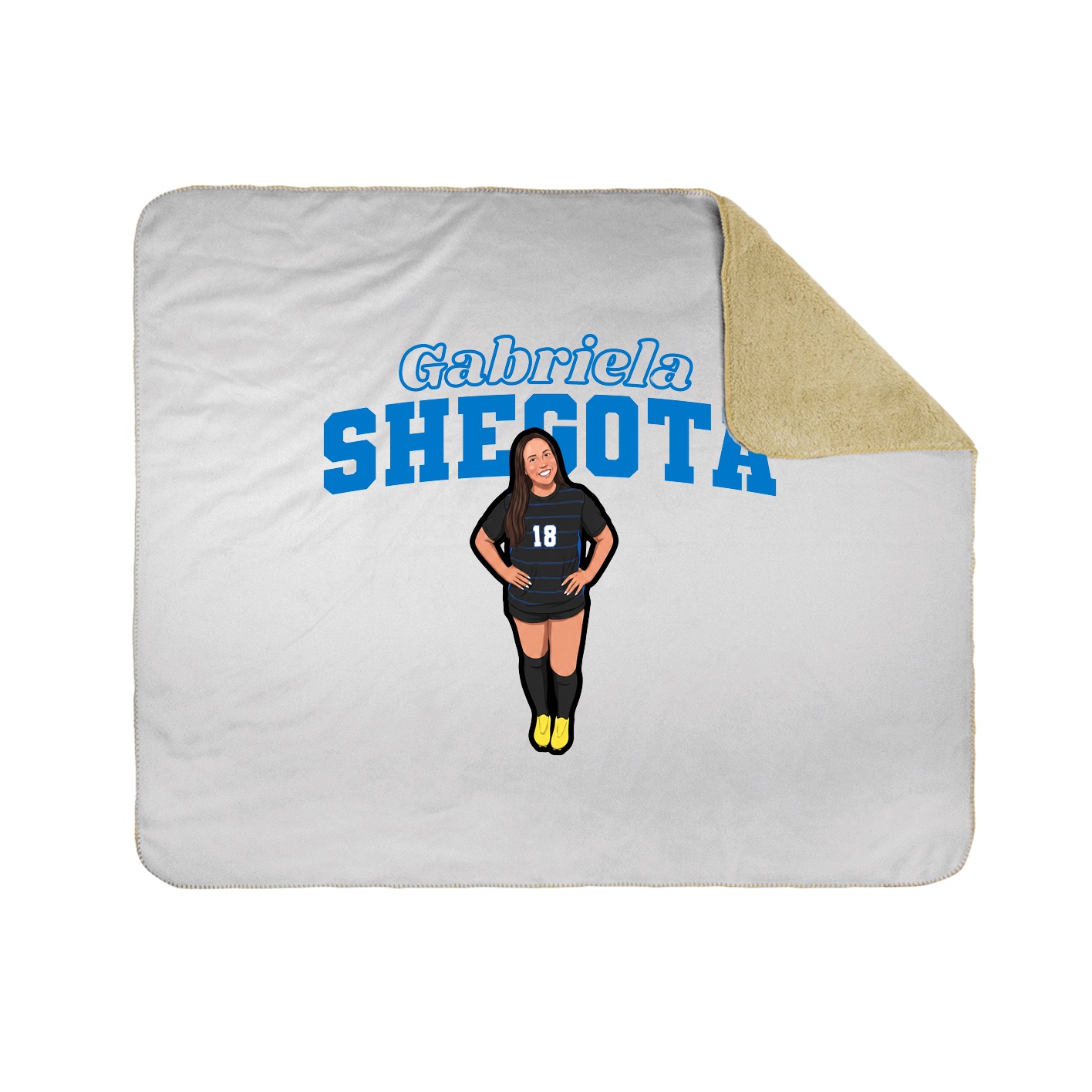 Throw Blanket — Name Arch in White