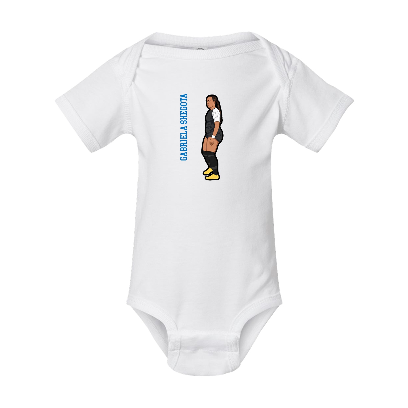 Baby Onesie — Name Vertical in White
