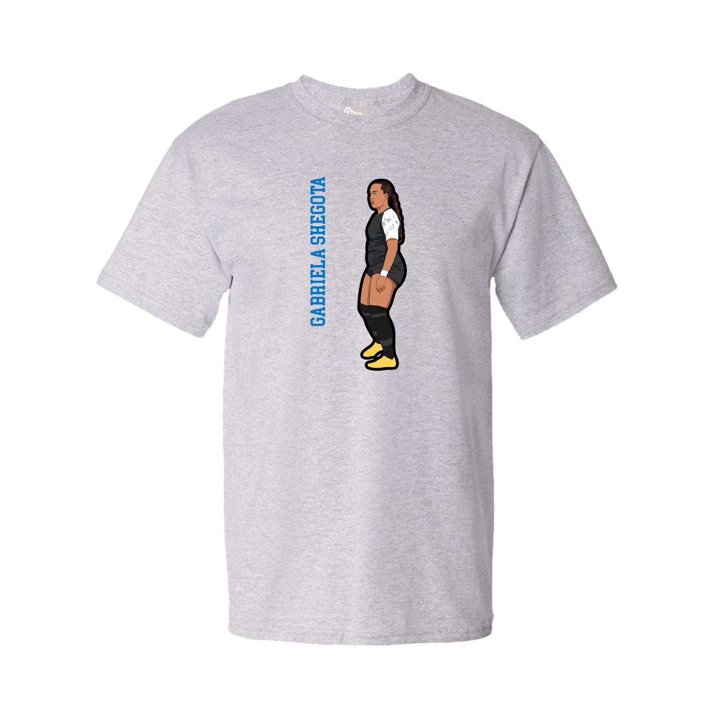 Tee — Name Vertical in Grey
