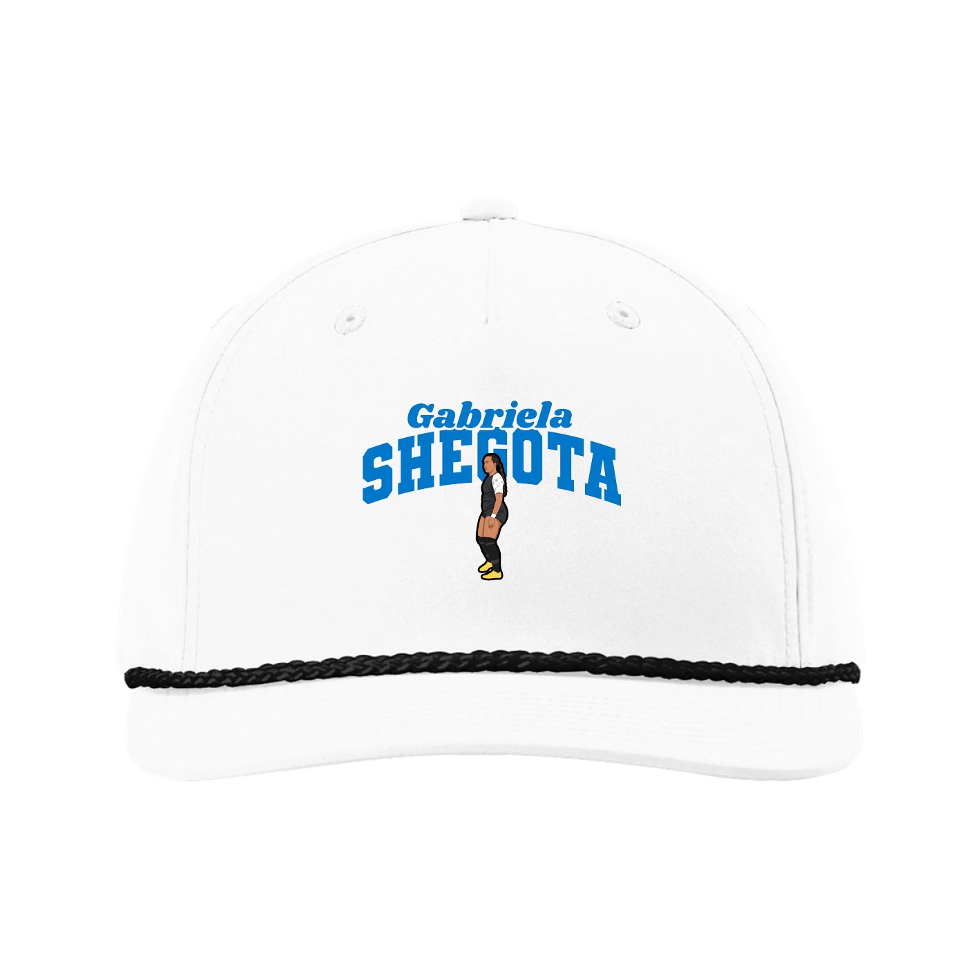 Five-Panel Classic Rope Cap — Signature Arch in White