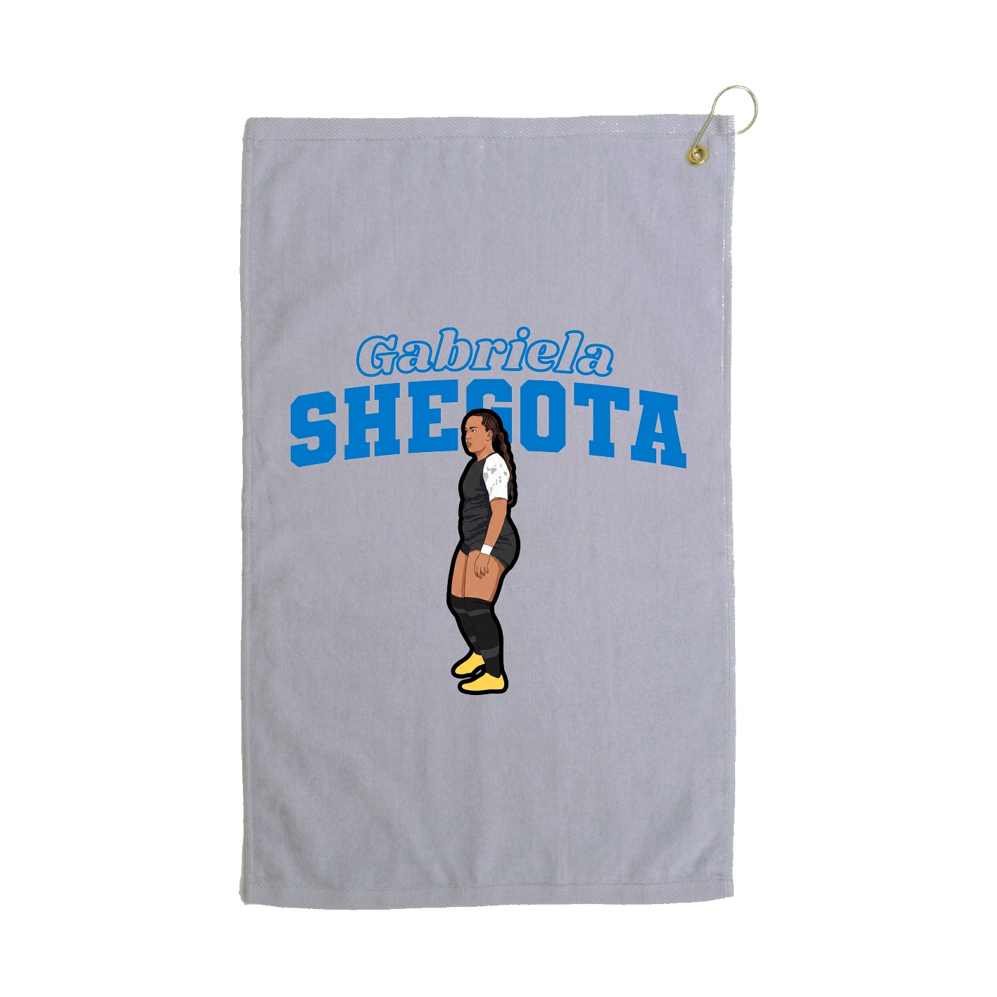 Golf Towel — Name Arch in Grey