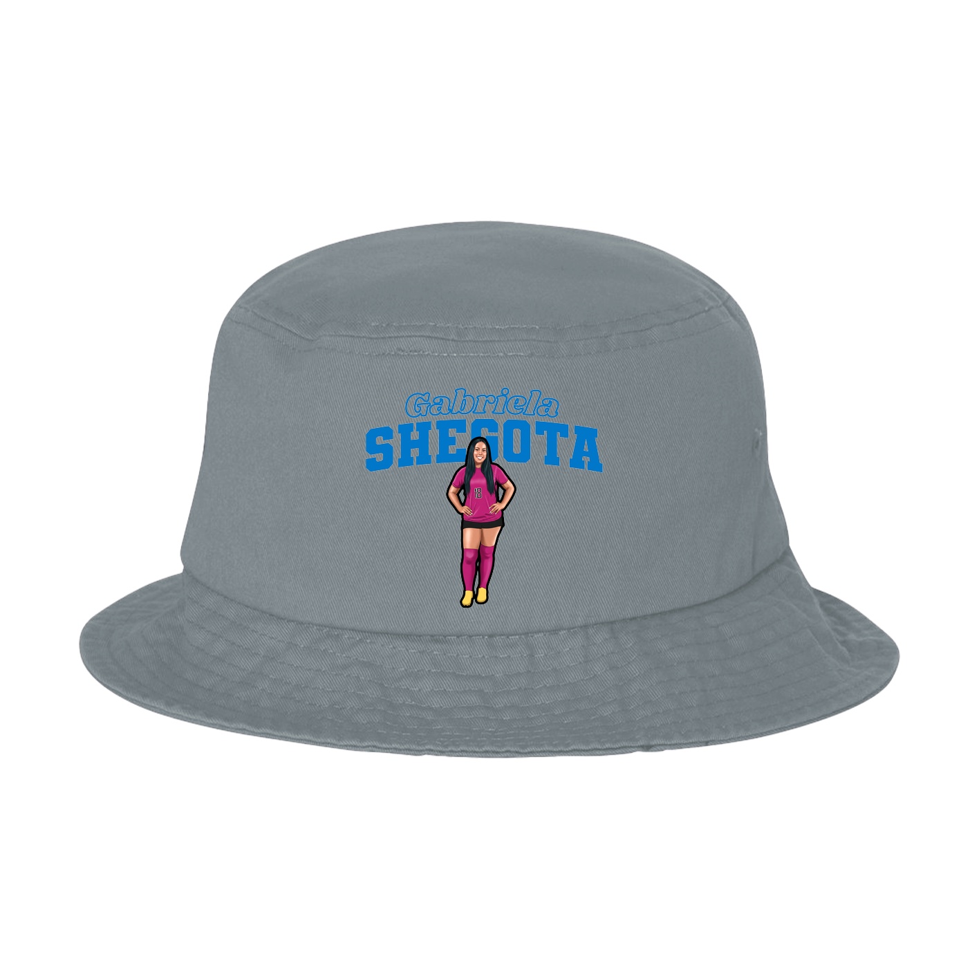 Bucket Cap — Name Arch in Grey