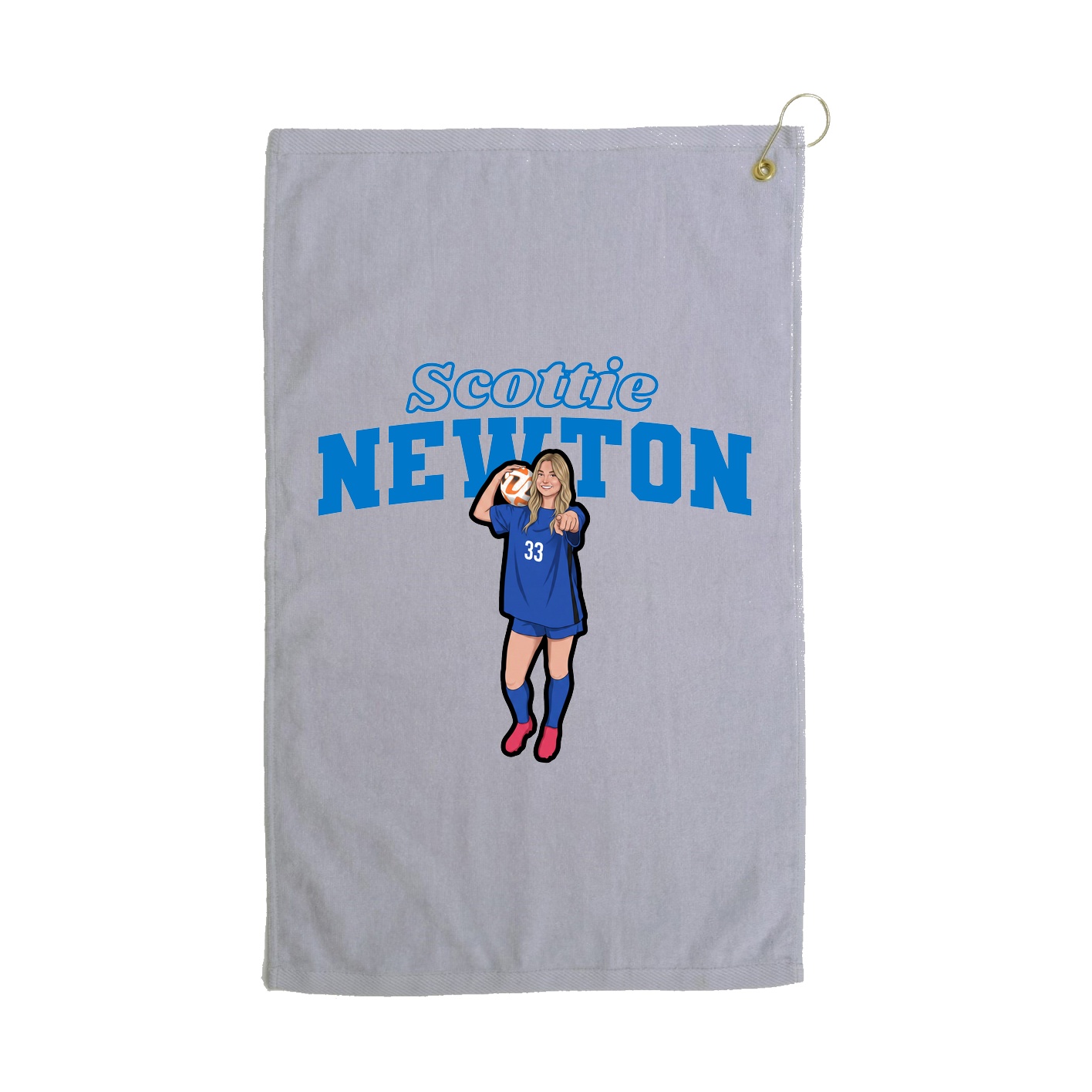 Golf Towel — Name Arch in Grey
