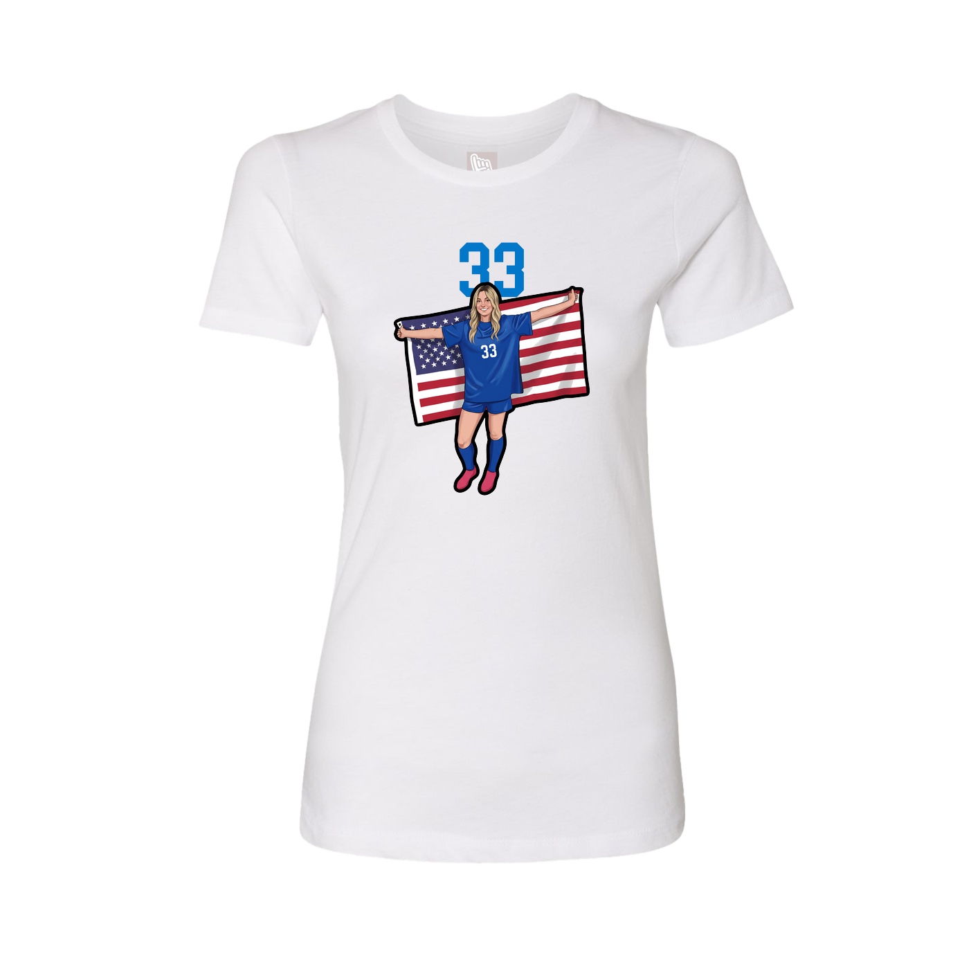 Fitted Women's Tee — Number Top in White