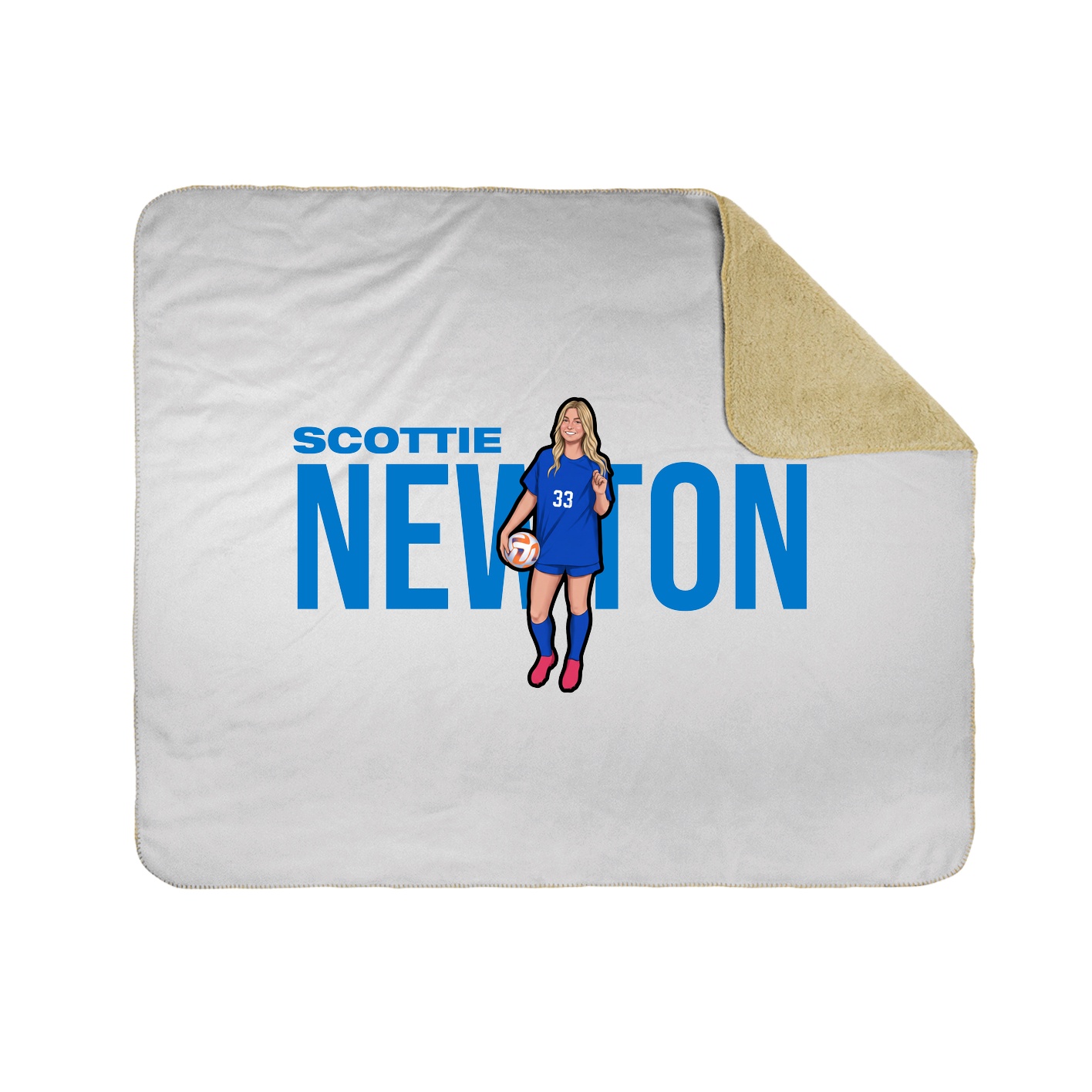 Throw Blanket — Player Name in White
