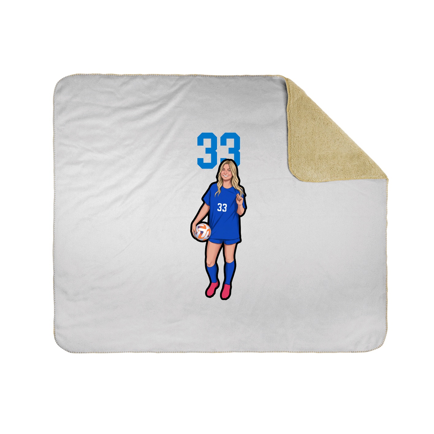 Throw Blanket — Number Top in White