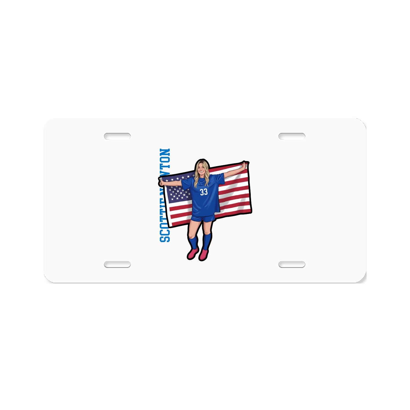 License Plate — Name Vertical in Classic
