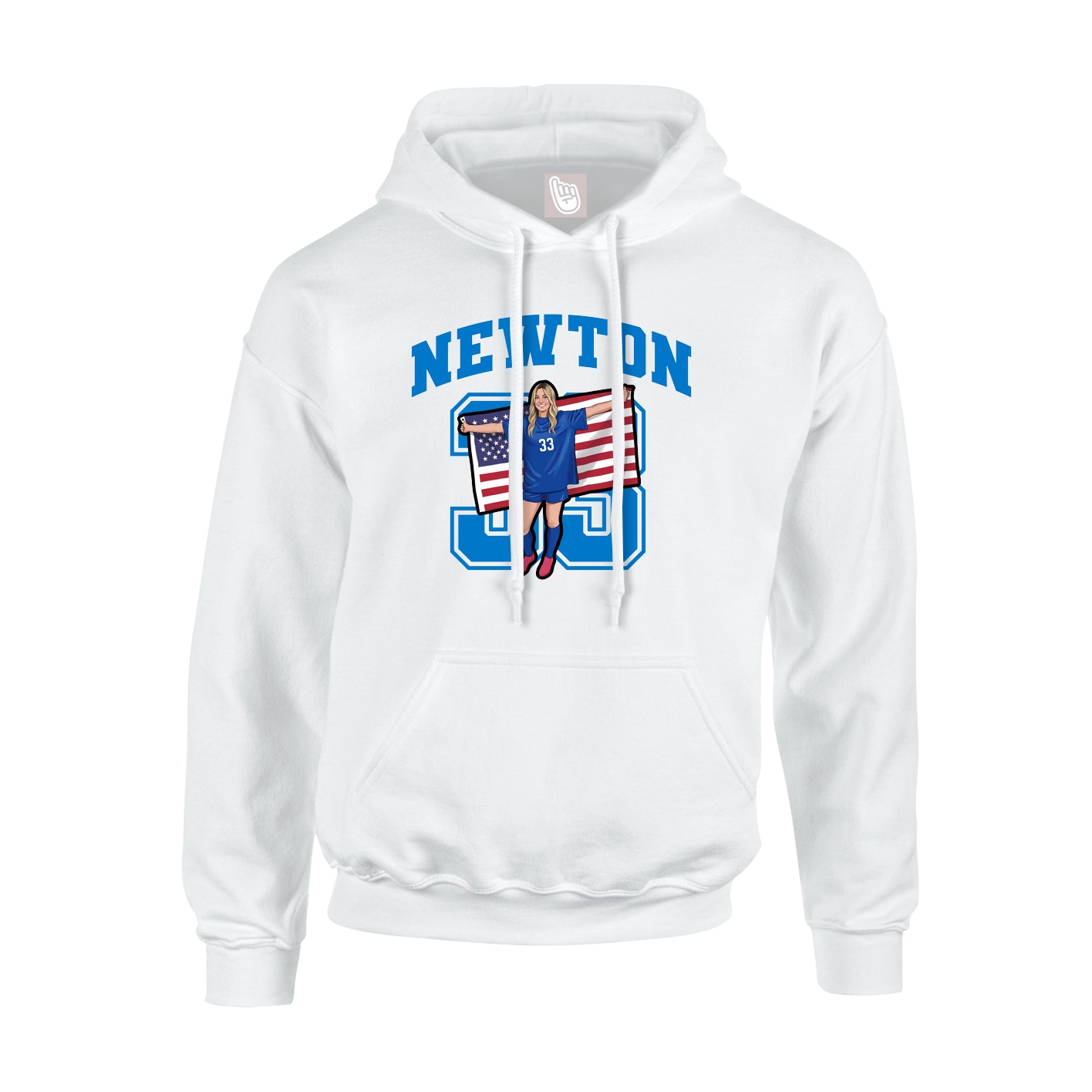 Youth Hoodie — Number in White
