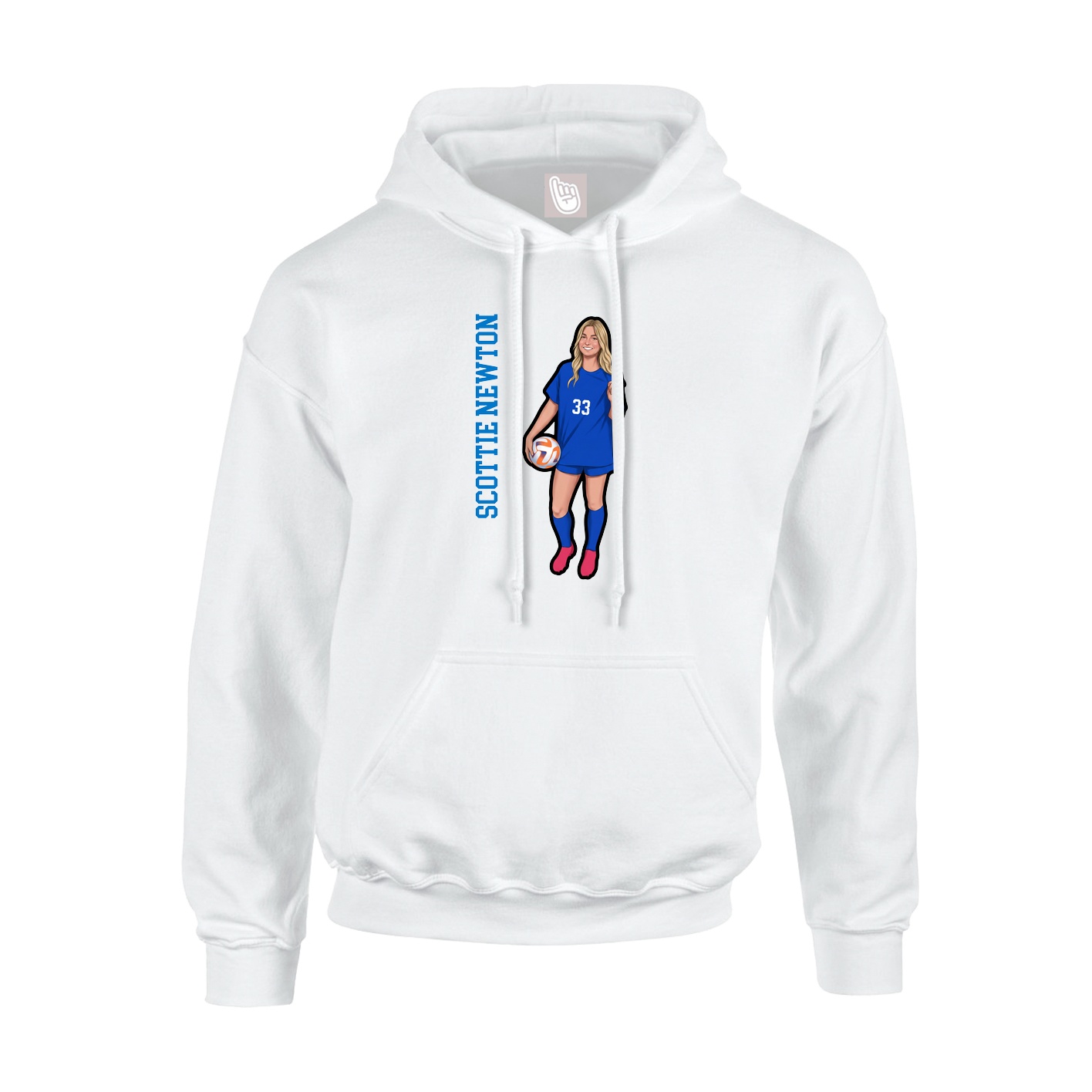 Hoodie — Name Vertical in White