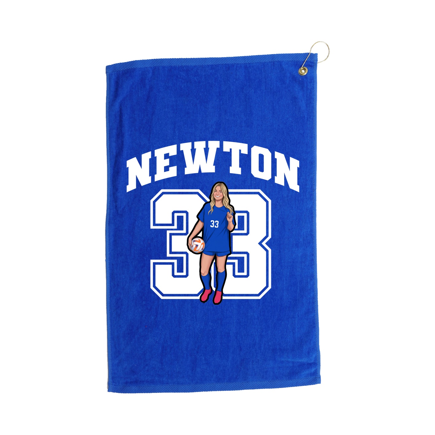 Golf Towel — Number in Royal
