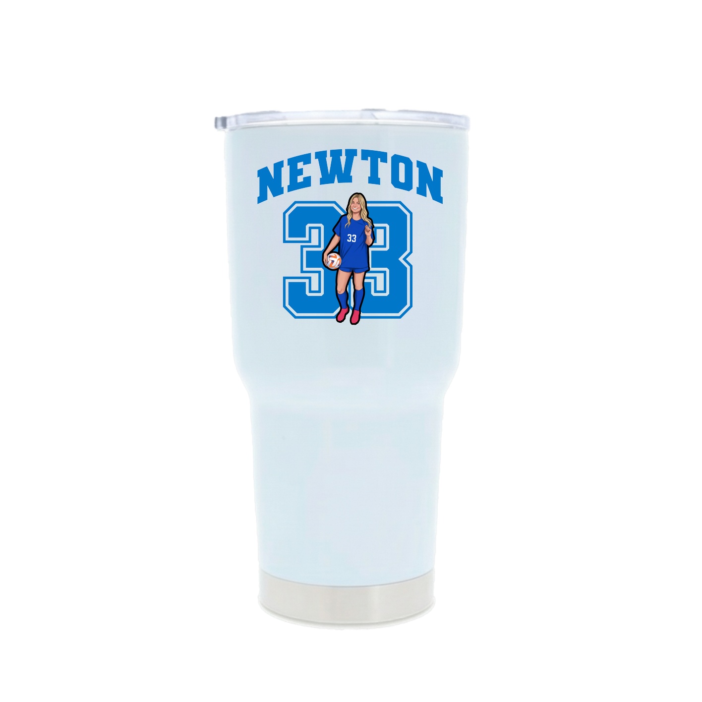 30oz Stainless Steel Tumbler — Number in White