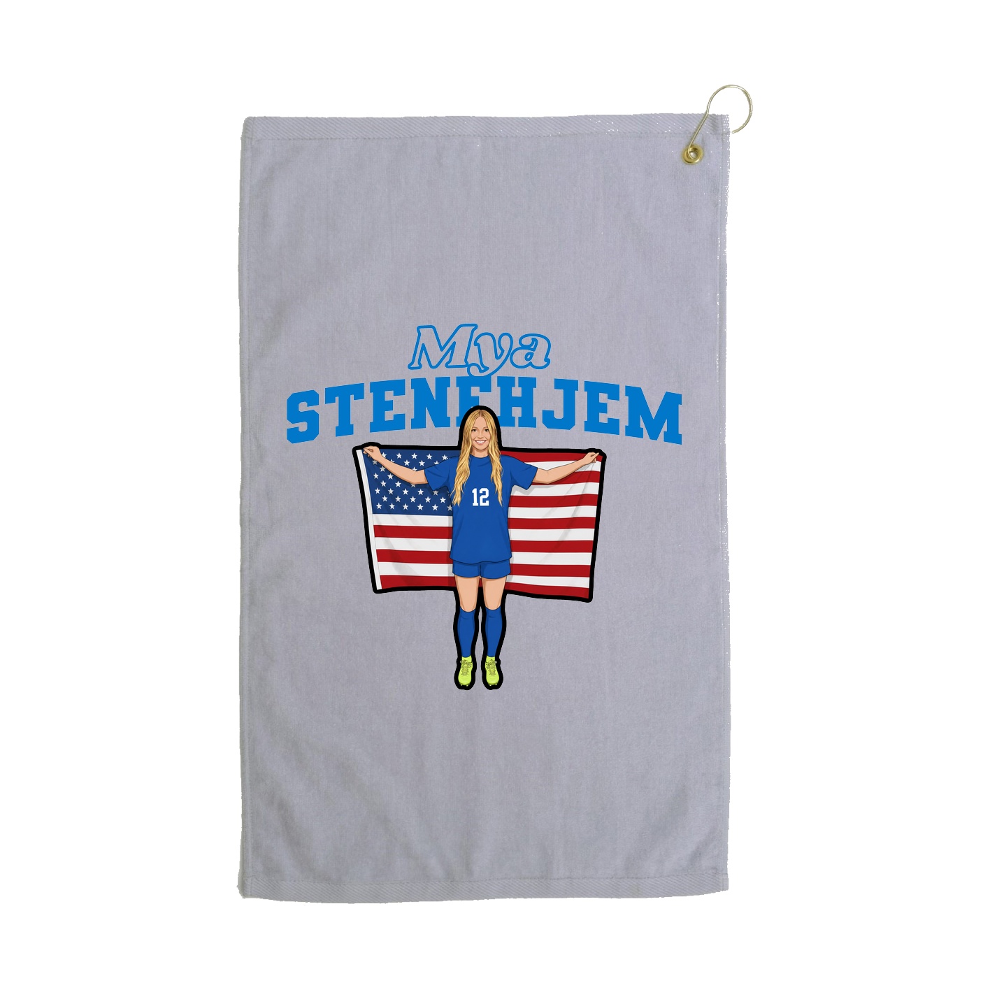 Golf Towel — Name Arch in Grey