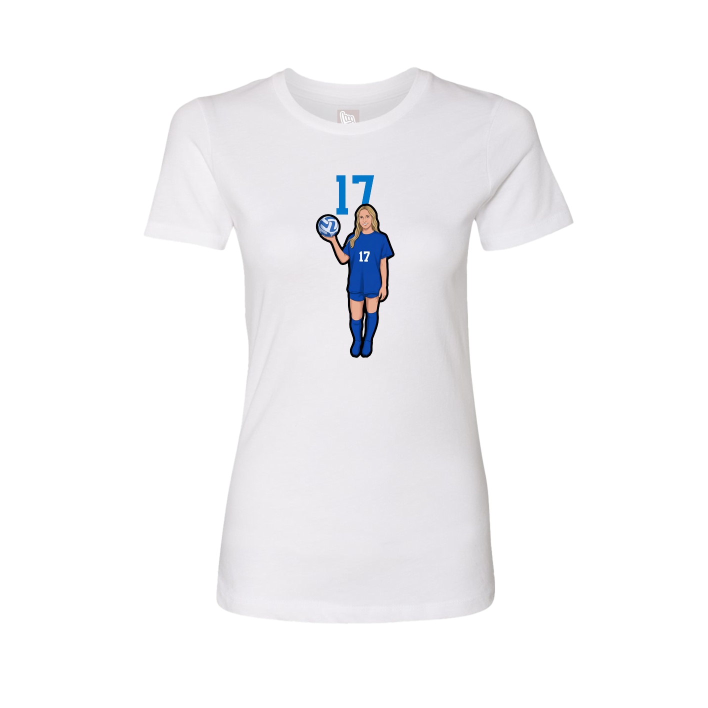 Fitted Women's Tee — Number Top in White