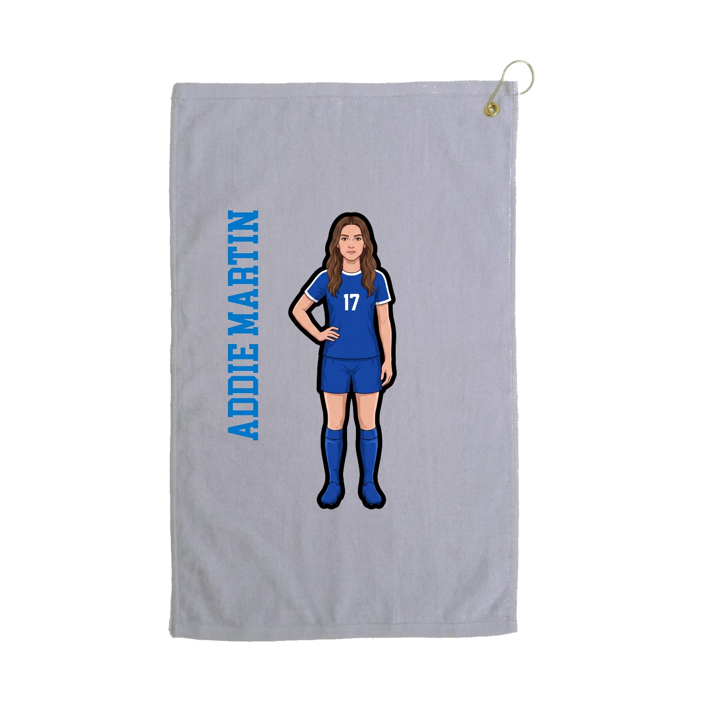 Golf Towel — Name Vertical in Grey