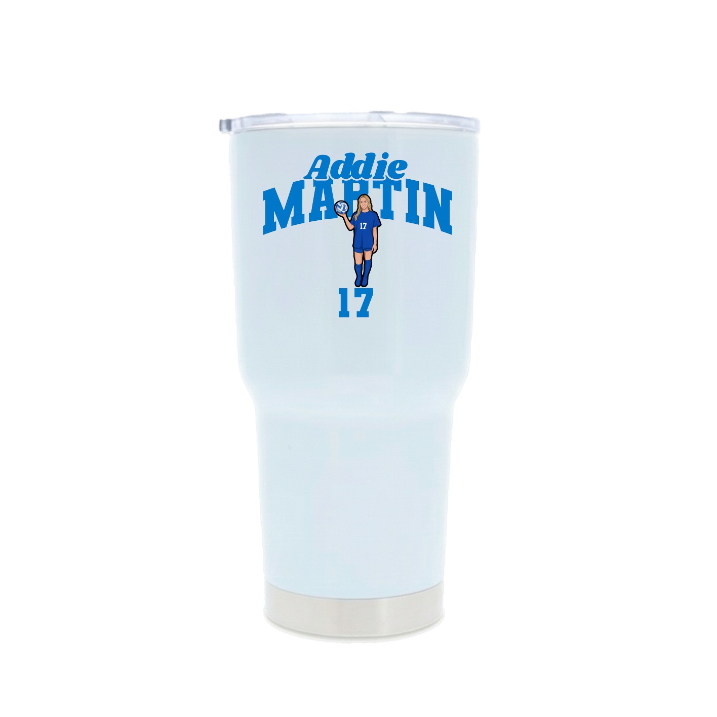 30oz Stainless Steel Tumbler — Signature Arch in White