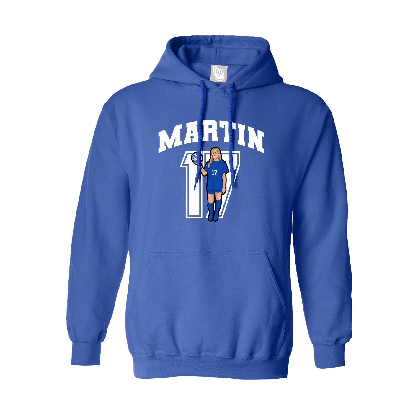 Youth Hoodie — Number in Royal