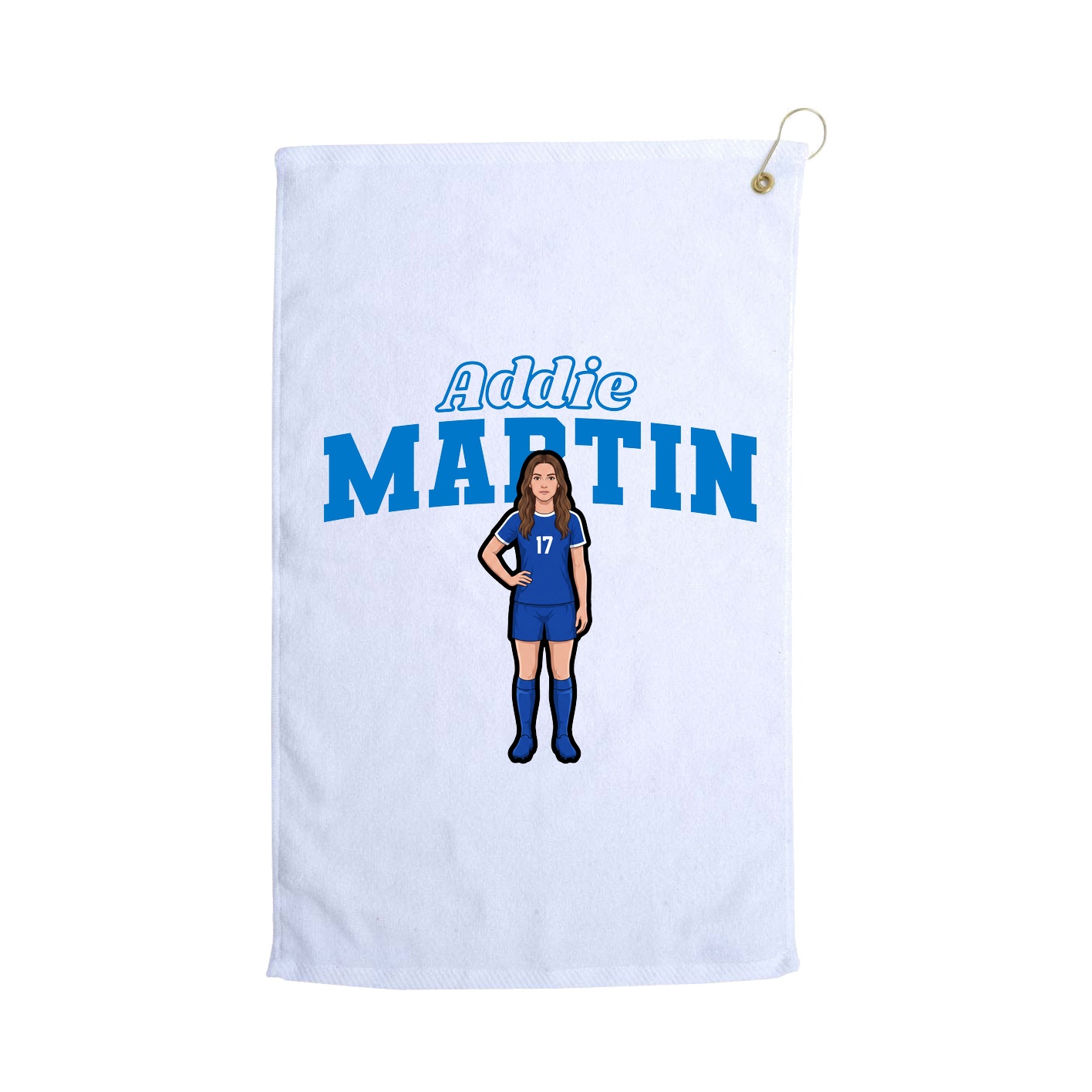 Golf Towel — Name Arch in White