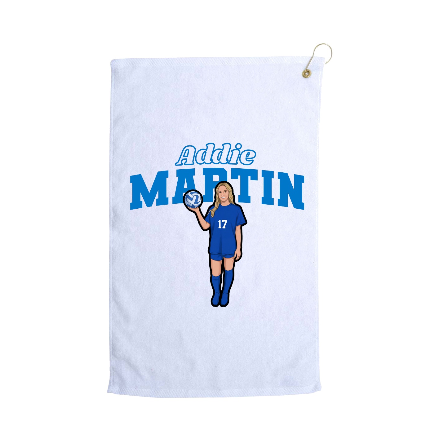 Golf Towel — Name Arch in White