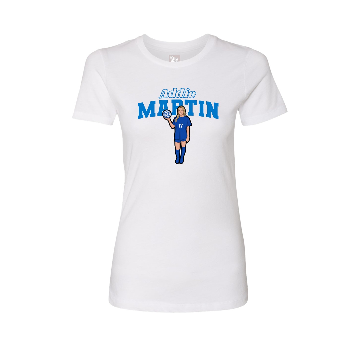 Fitted Women's Tee — Name Arch in White