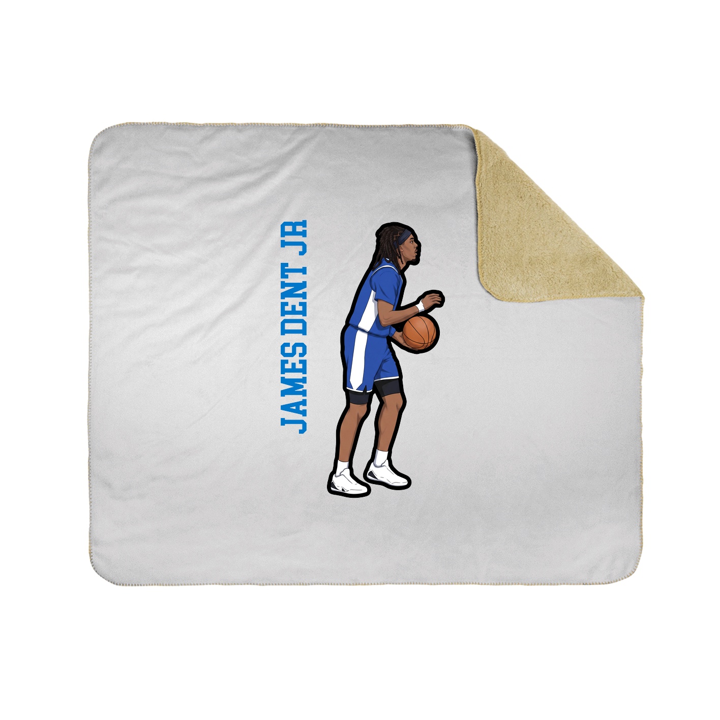 Throw Blanket — Name Vertical in White