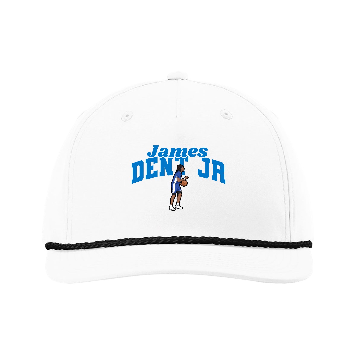 Five-Panel Classic Rope Cap — Signature Arch in White
