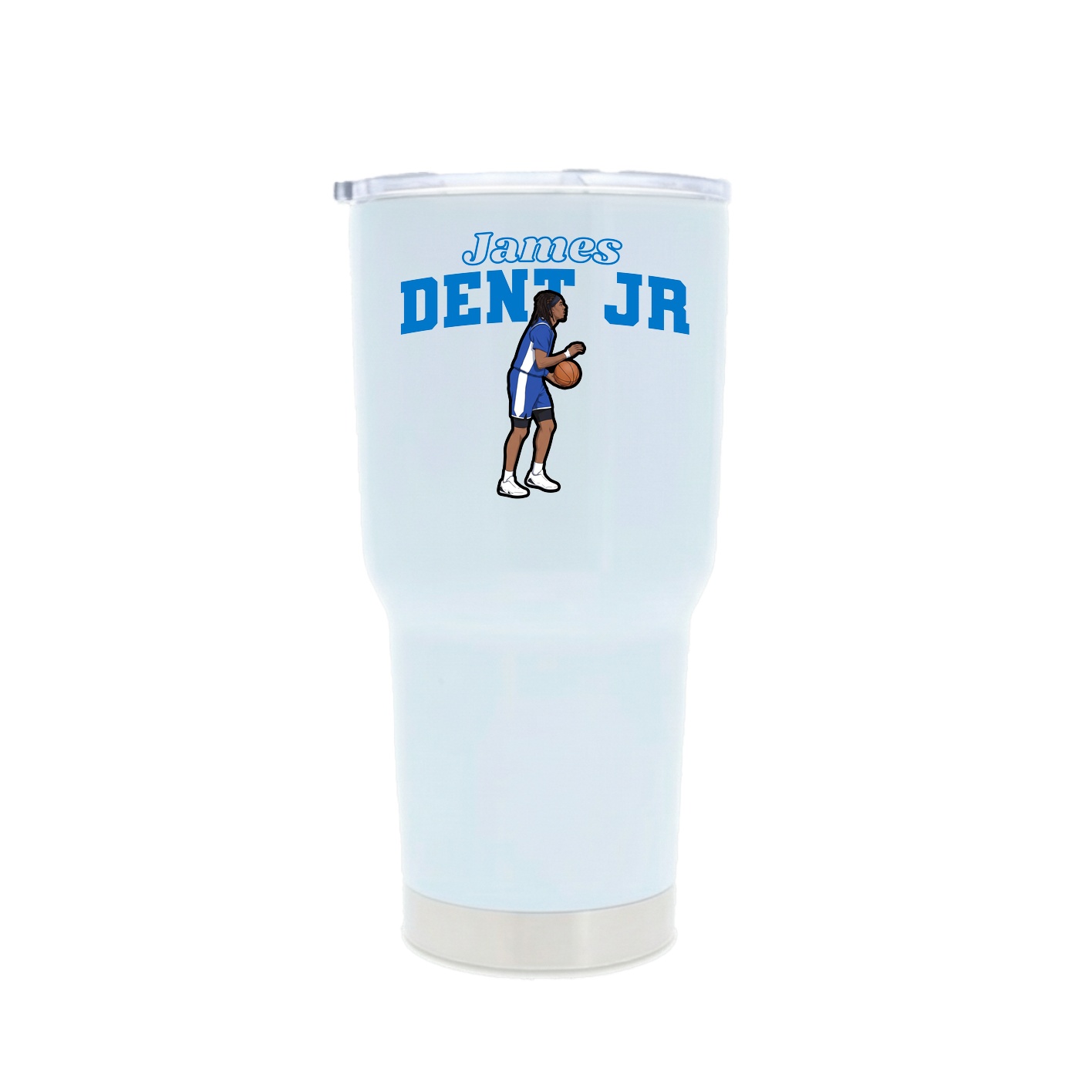 30oz Stainless Steel Tumbler — Name Arch in White