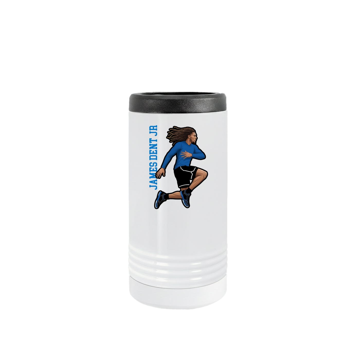Slim Beverage Holder — Name Vertical in White