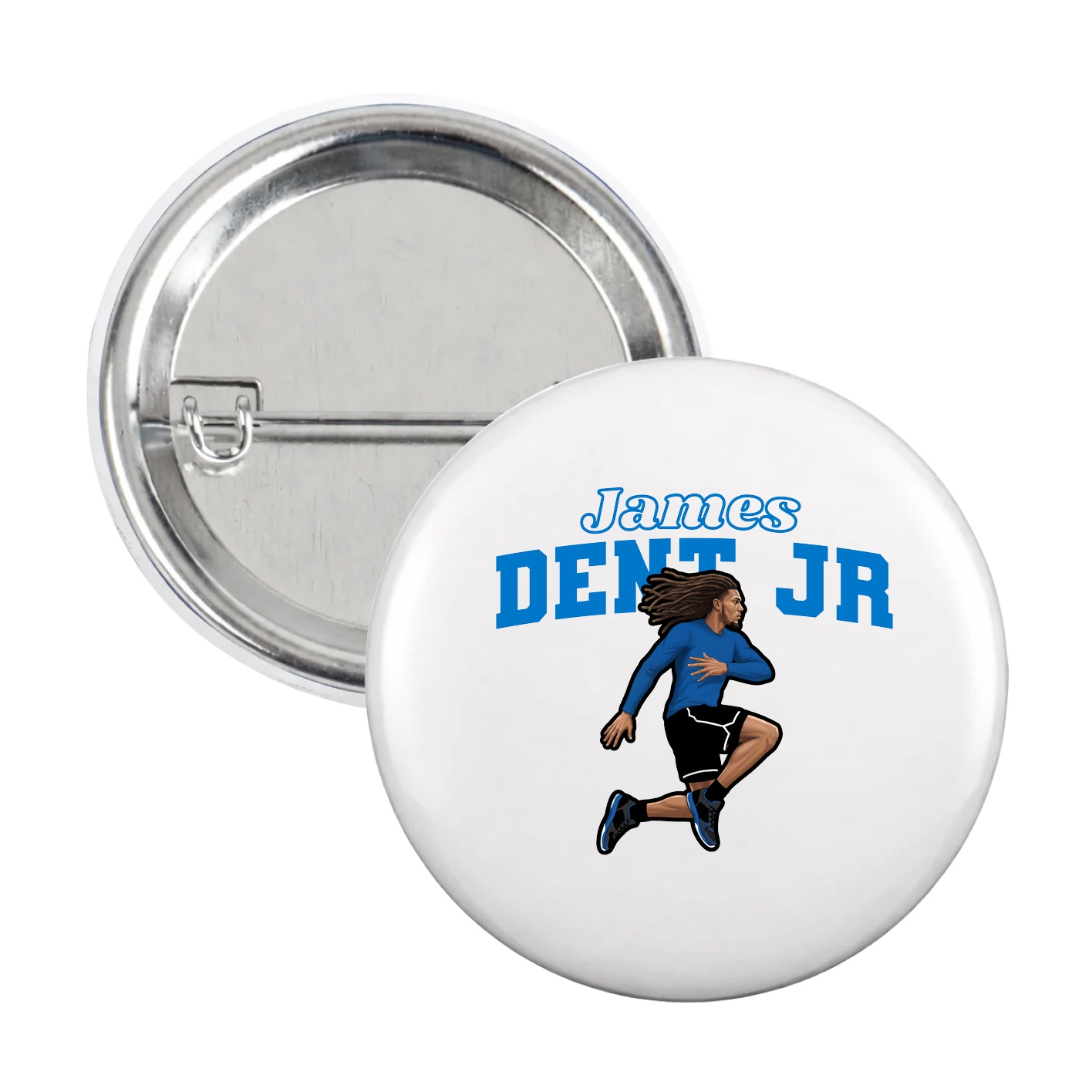 Game Day Button — Name Arch in White