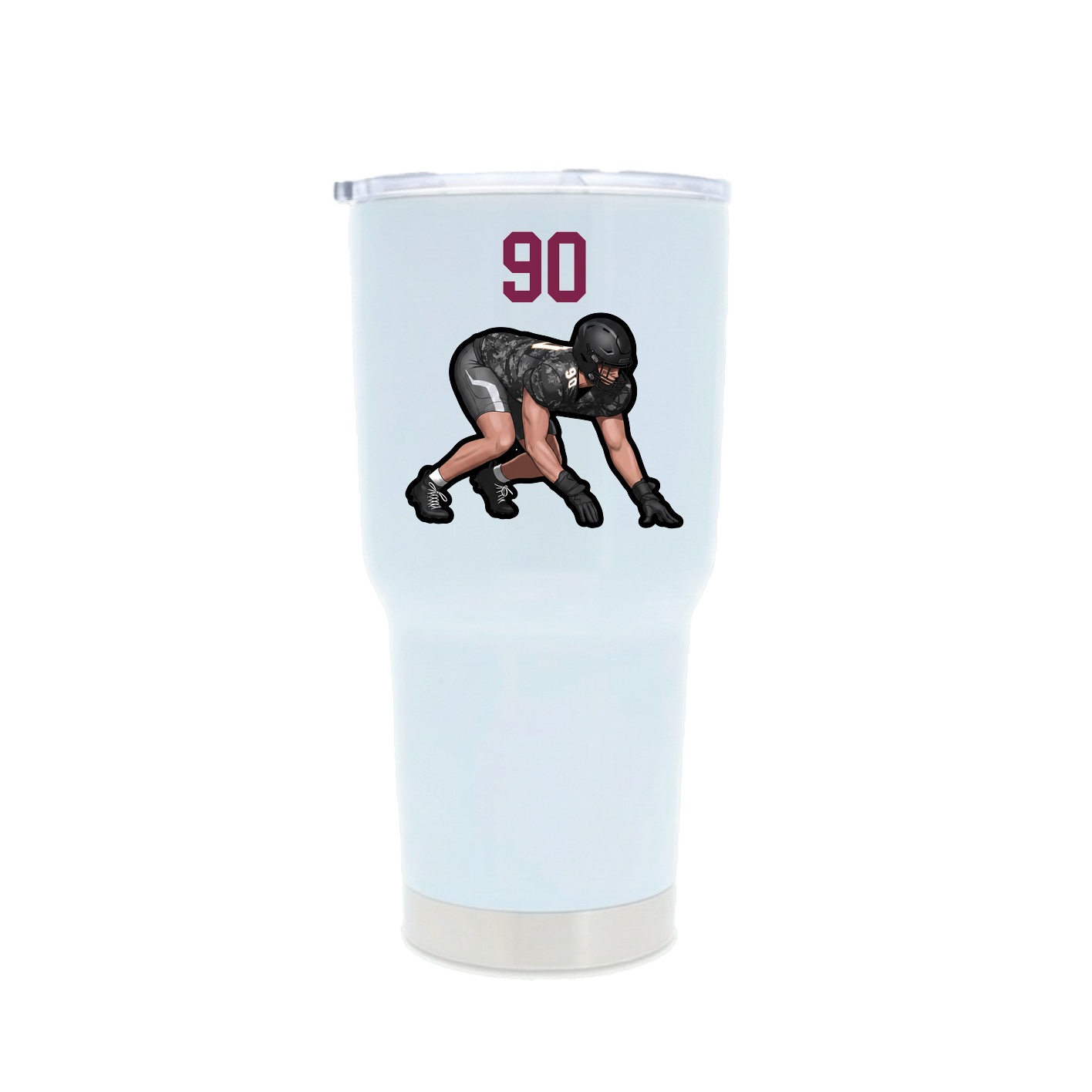 30oz Stainless Steel Tumbler — Number Top in White
