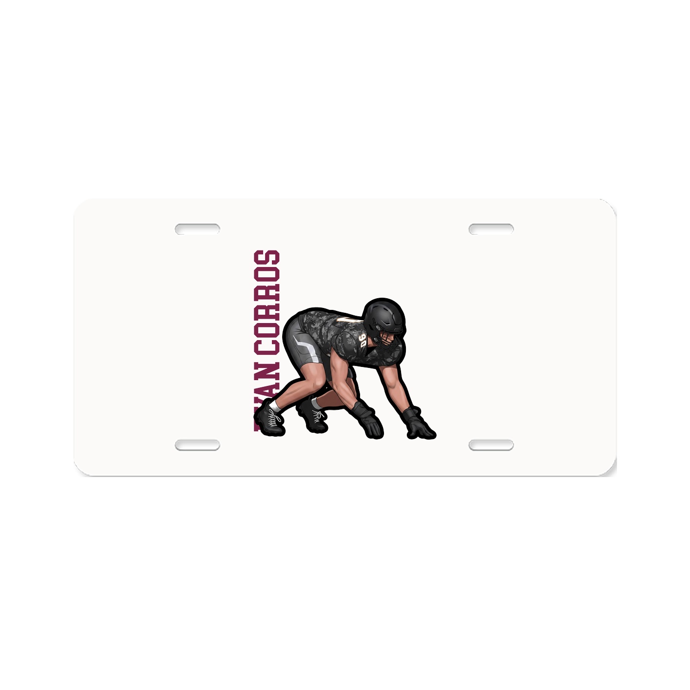 License Plate — Name Vertical in Classic