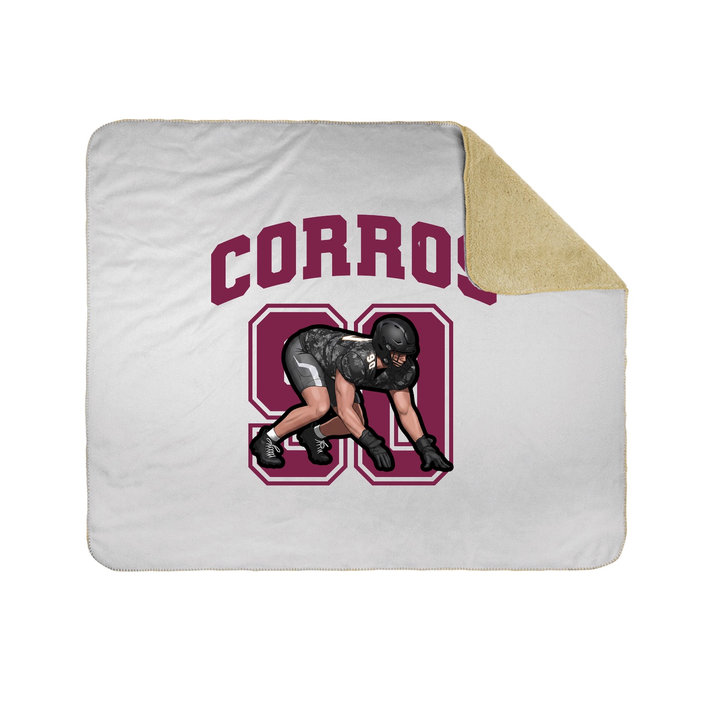 Throw Blanket — Number in White