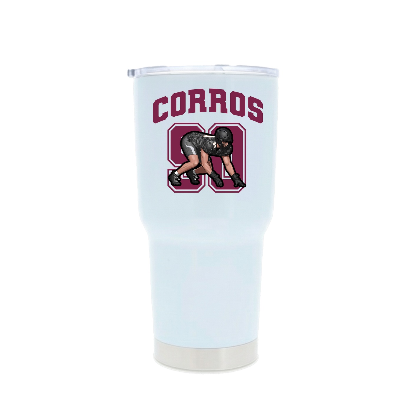 30oz Stainless Steel Tumbler — Number in White